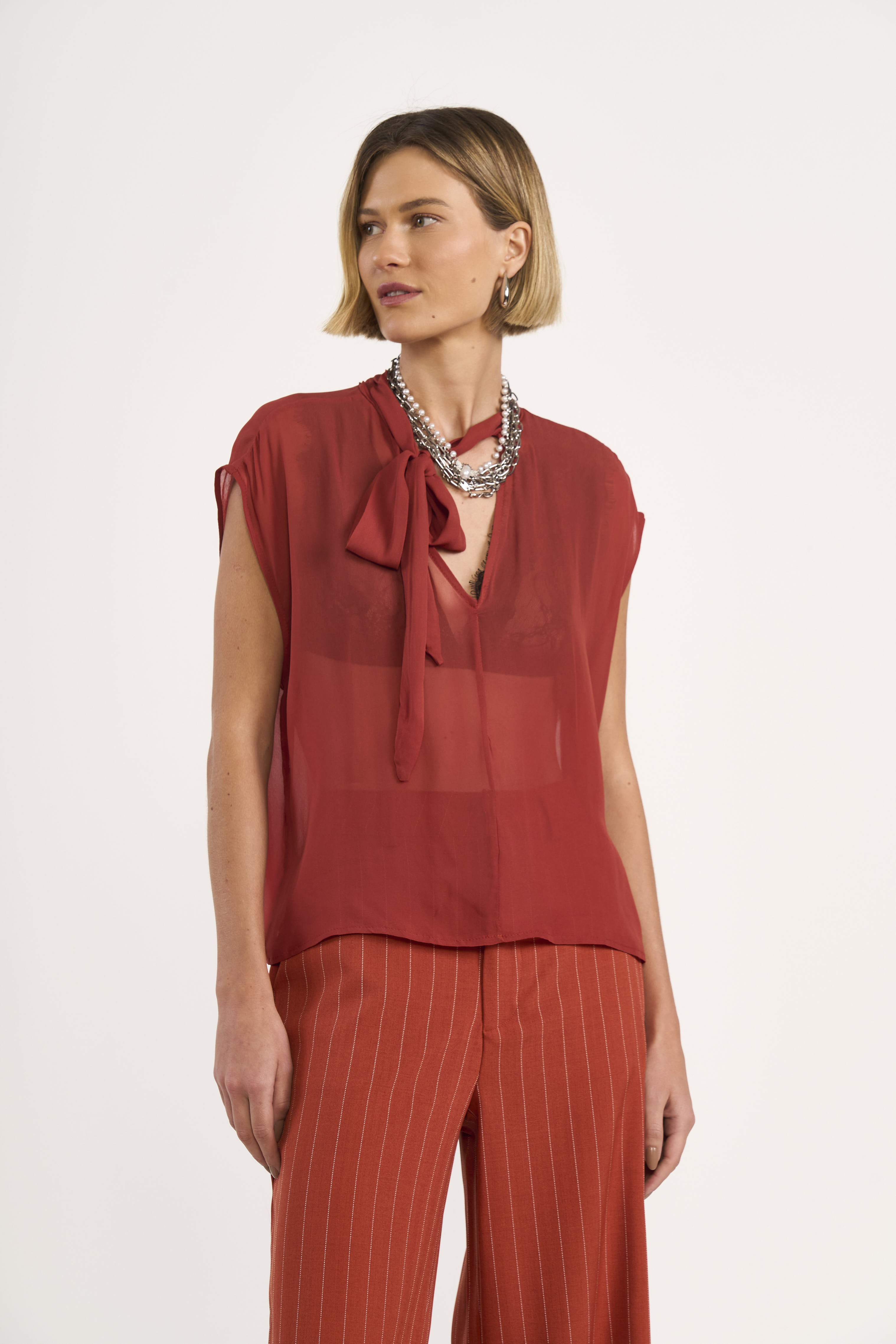 BLUSA COLCCI P MARROM BRICKLAN