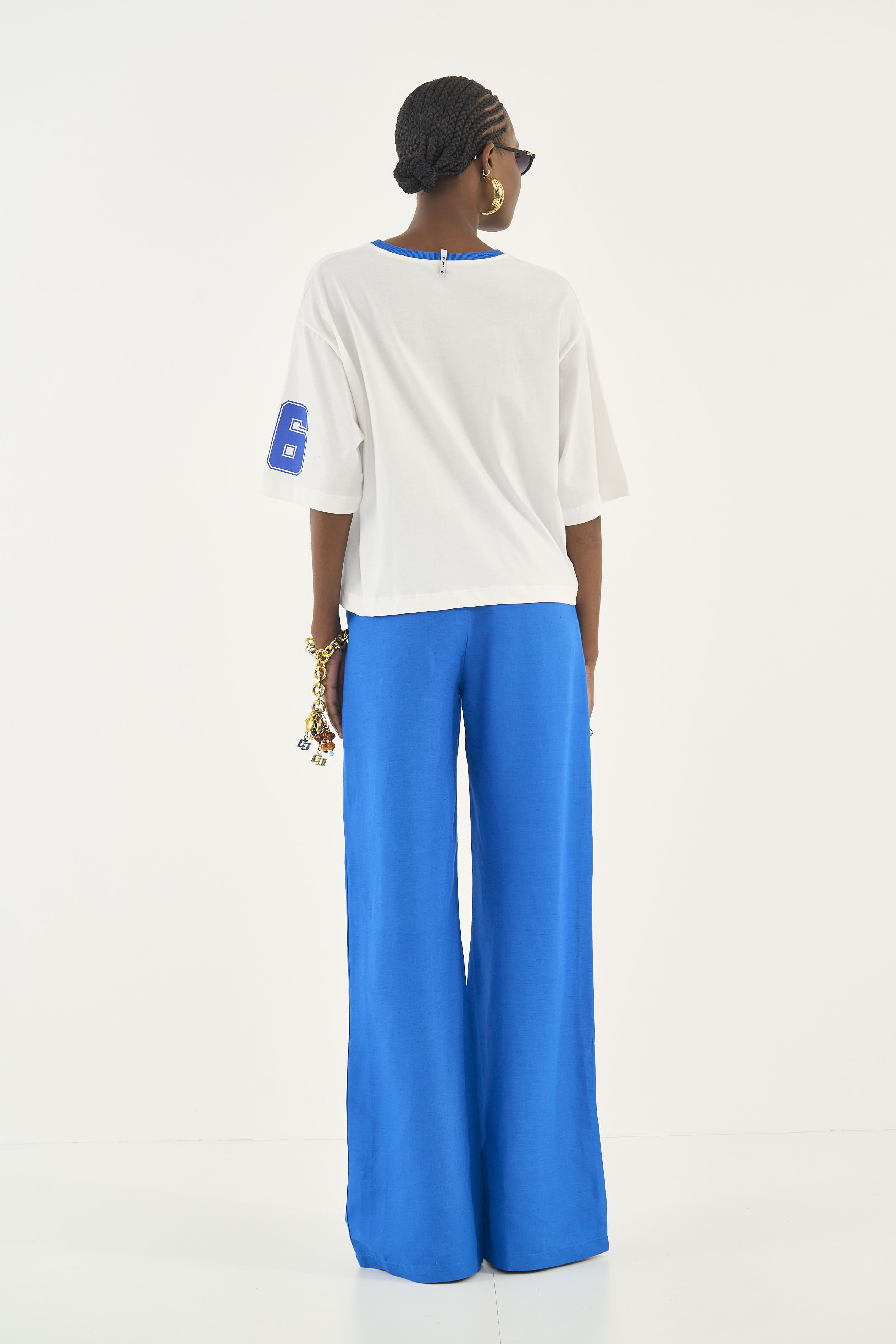 CALÇA LINHO M AZUL BOUCHER