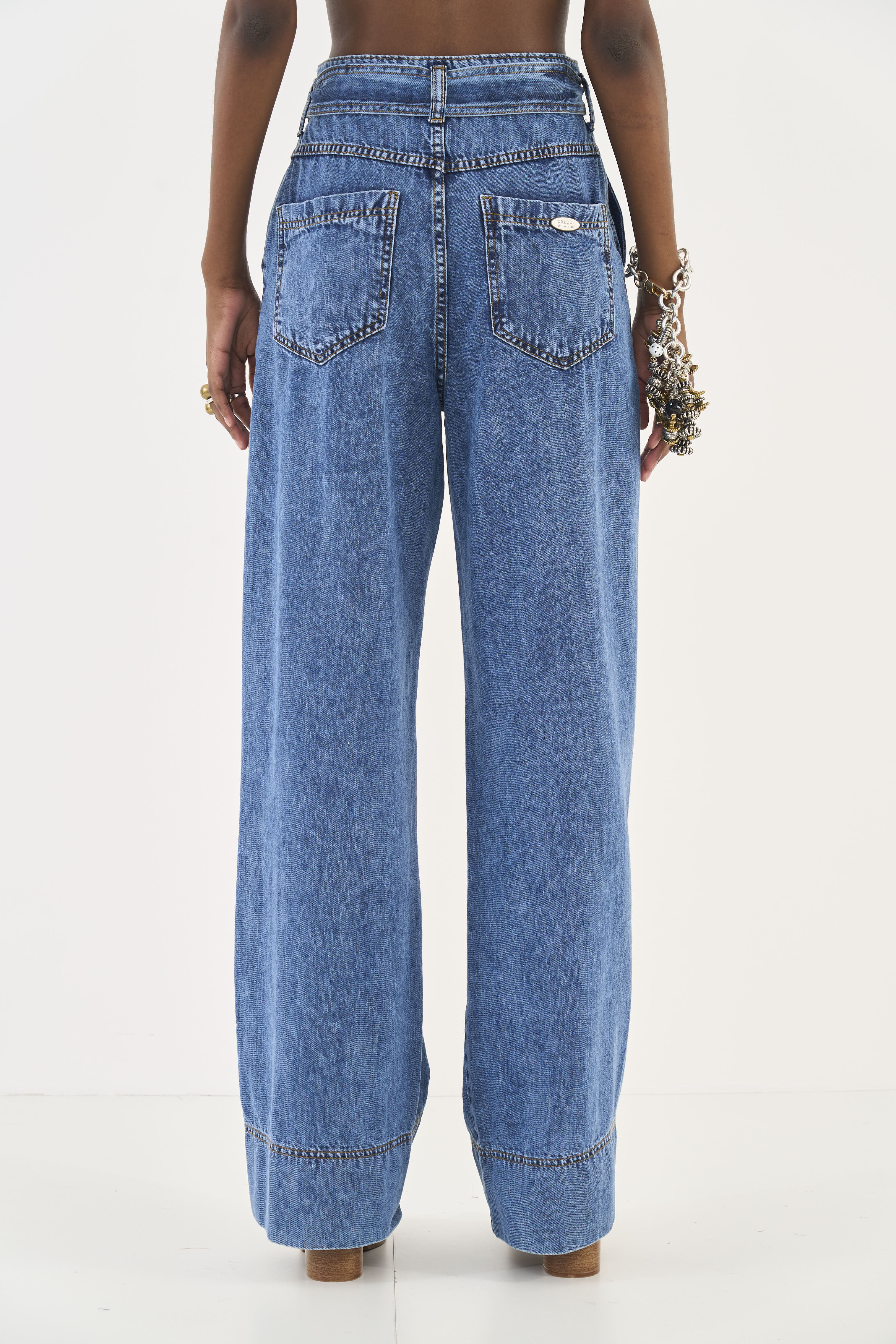 CALÇA JEANS JOANA WIDE 42 INDIGO