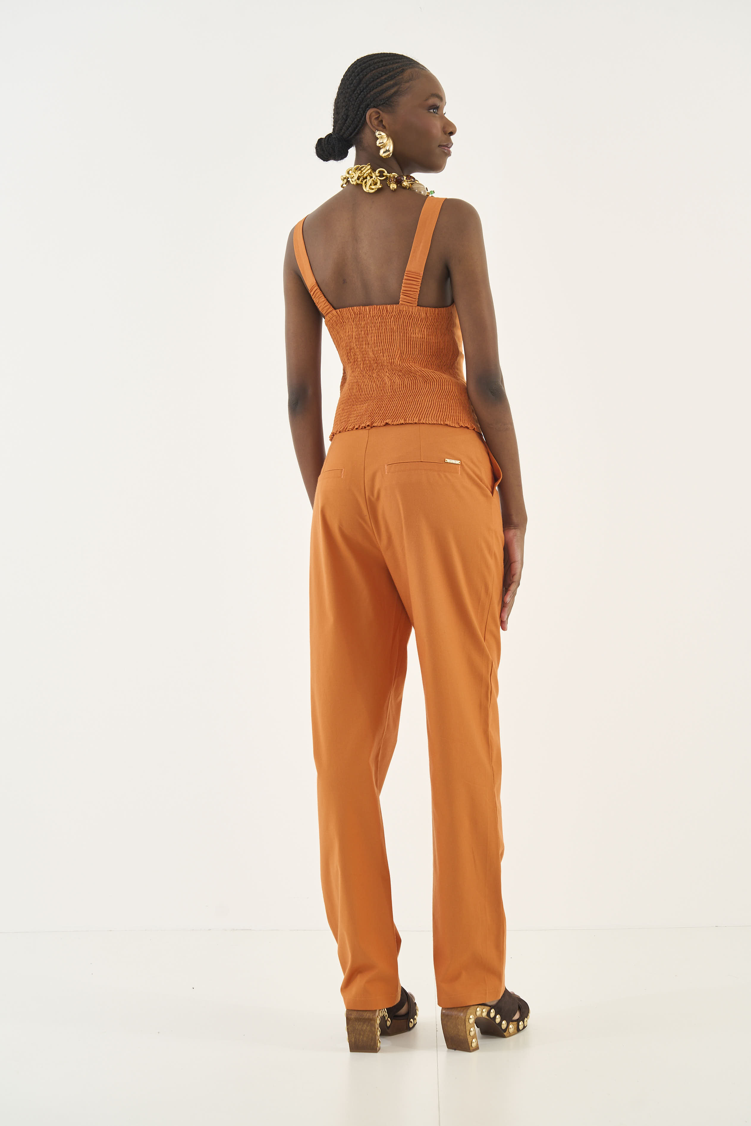 BLUSA LINHO M LARANJA GRAPEFR