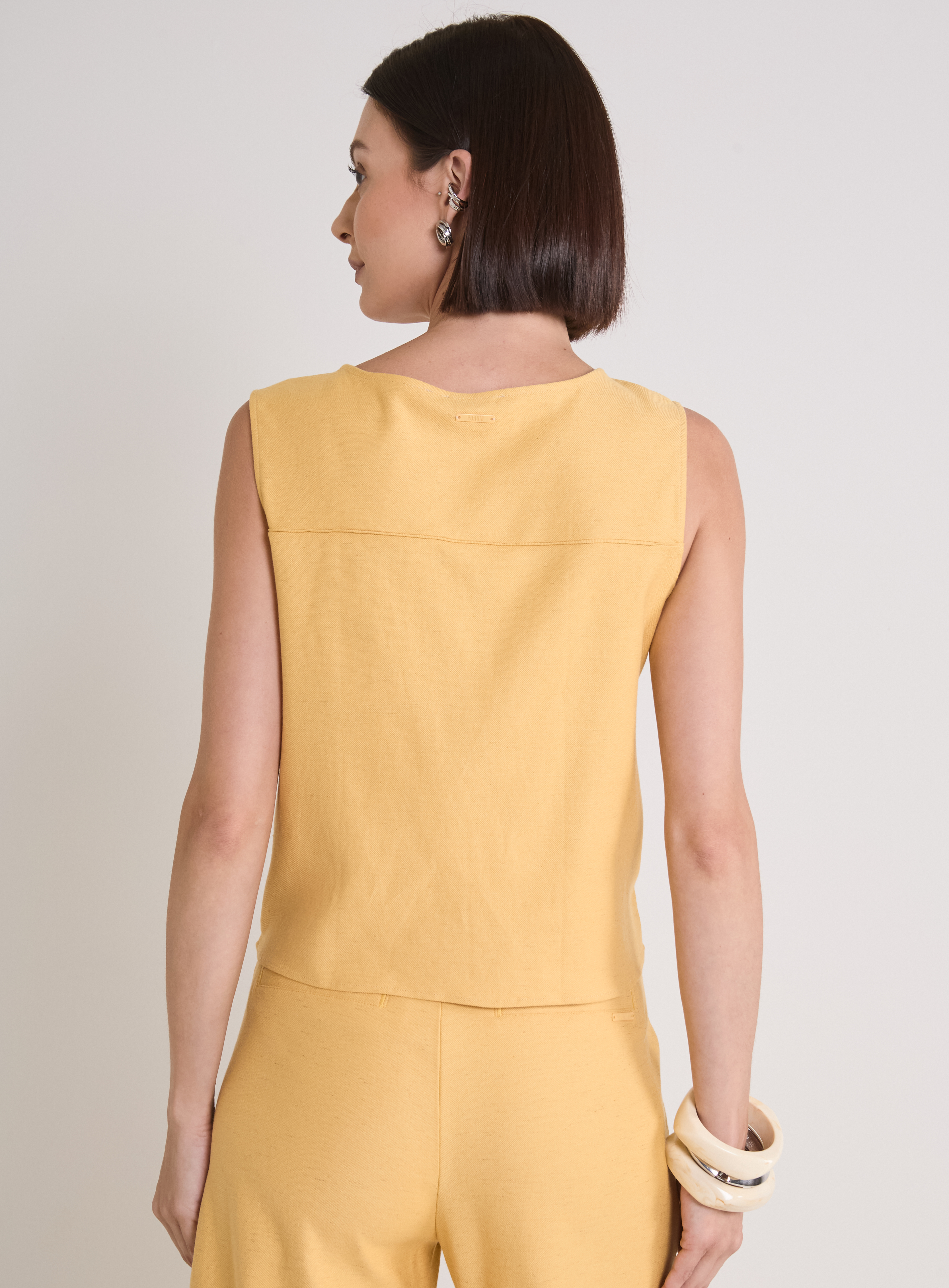 BLUSA LINHO PP AMARELO PRAINHA
