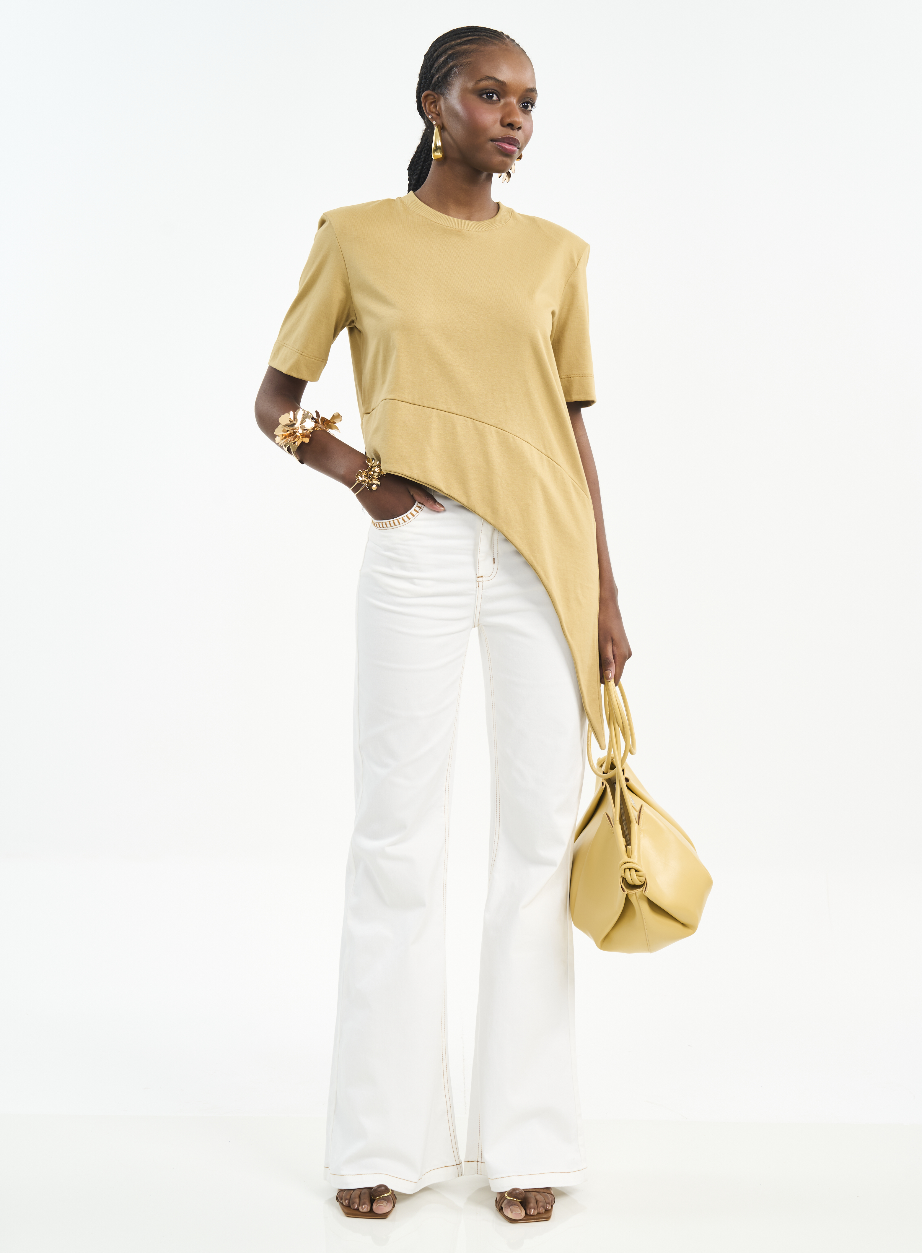 CALÇA SARJA BRUNA BOOT CUT 36 OFF SHELL