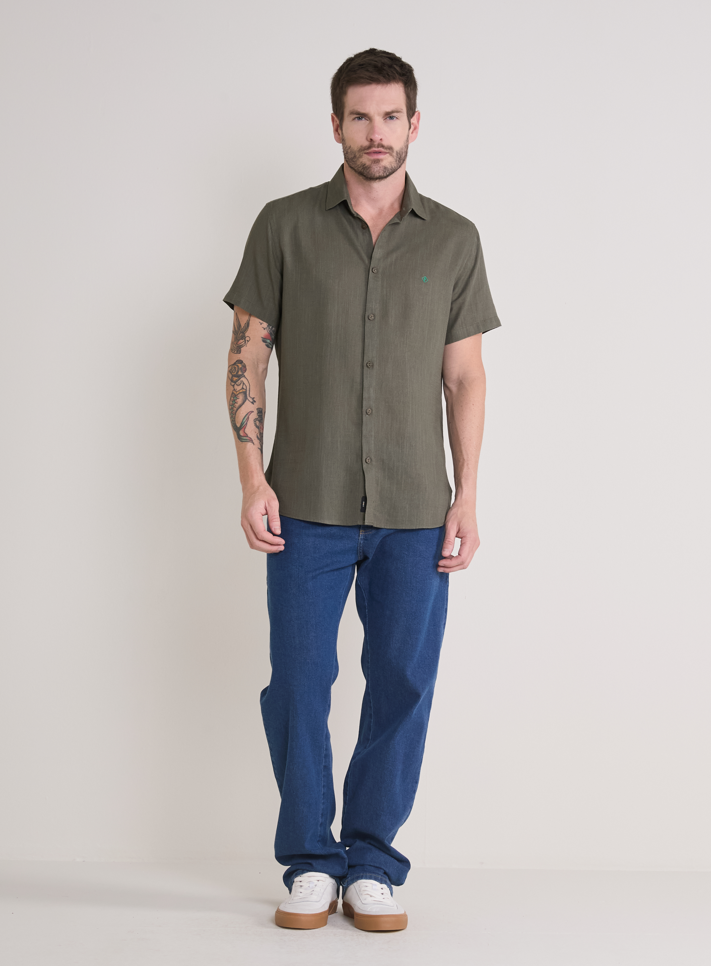 CAMISA LINHO ST BARTHS GG VERDE SAP
