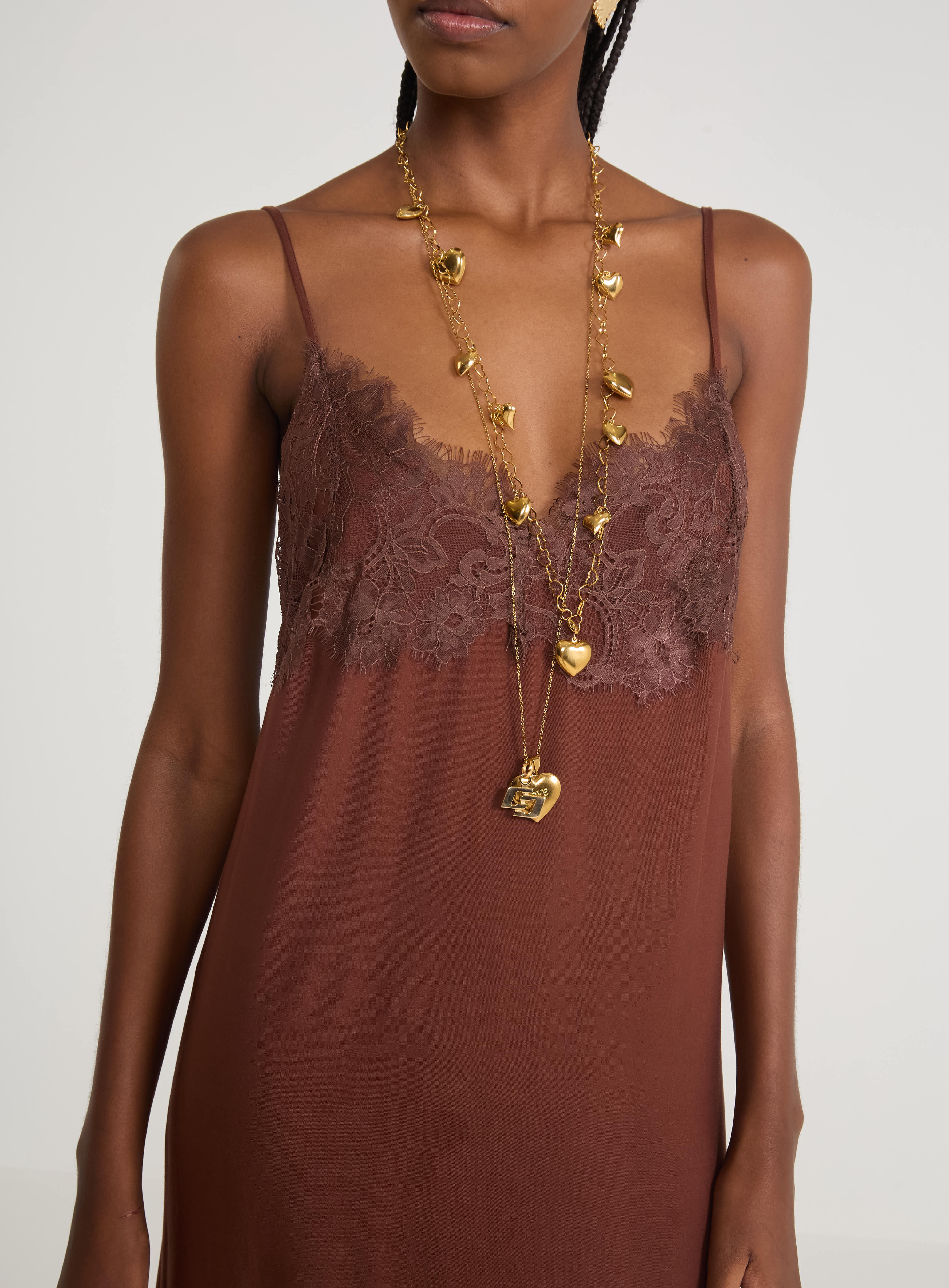 VESTIDO COLCCI G MARROM BEATEN BROWN