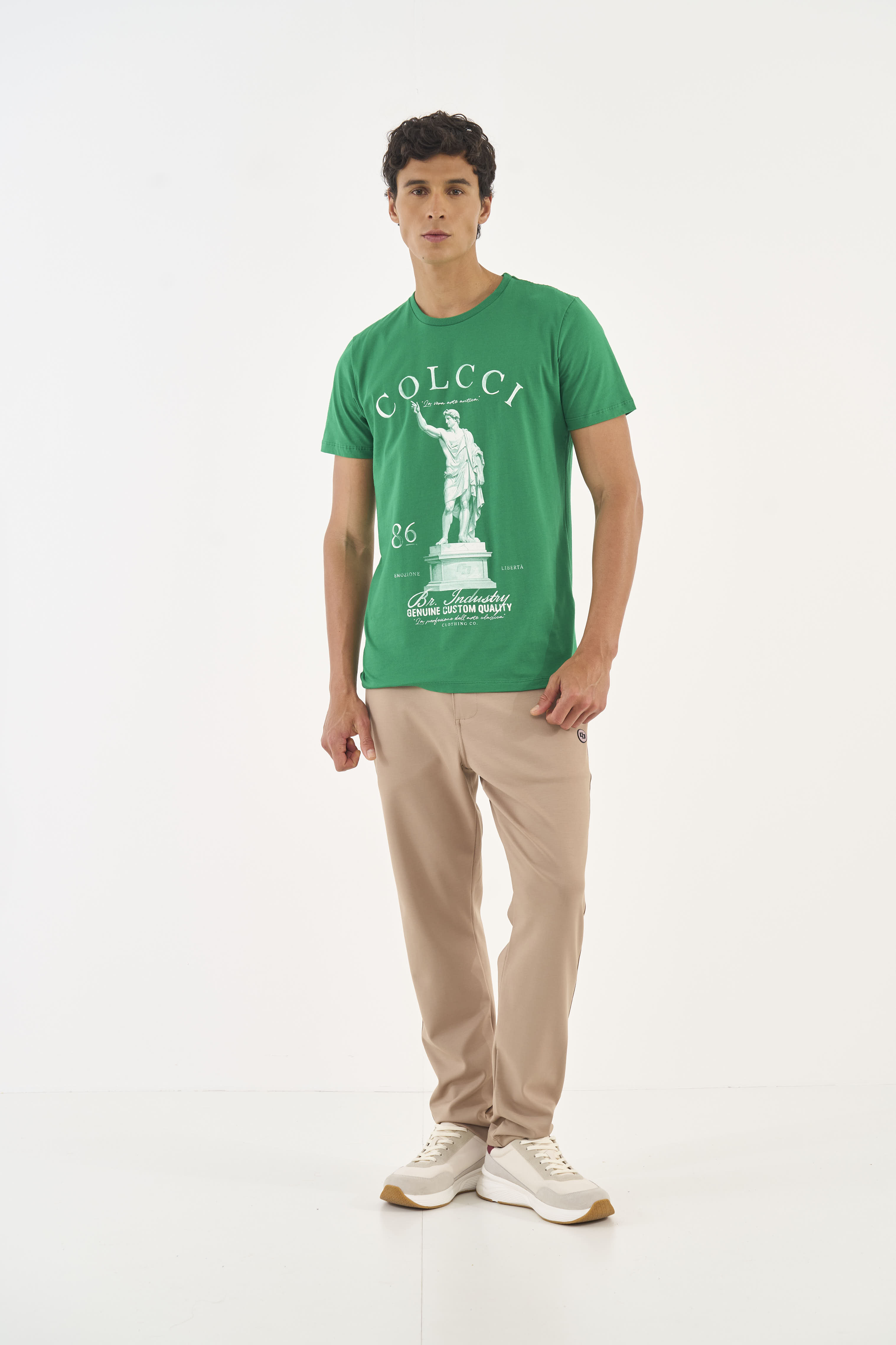 CAMISETA COLCCI G BEGE CINZAS