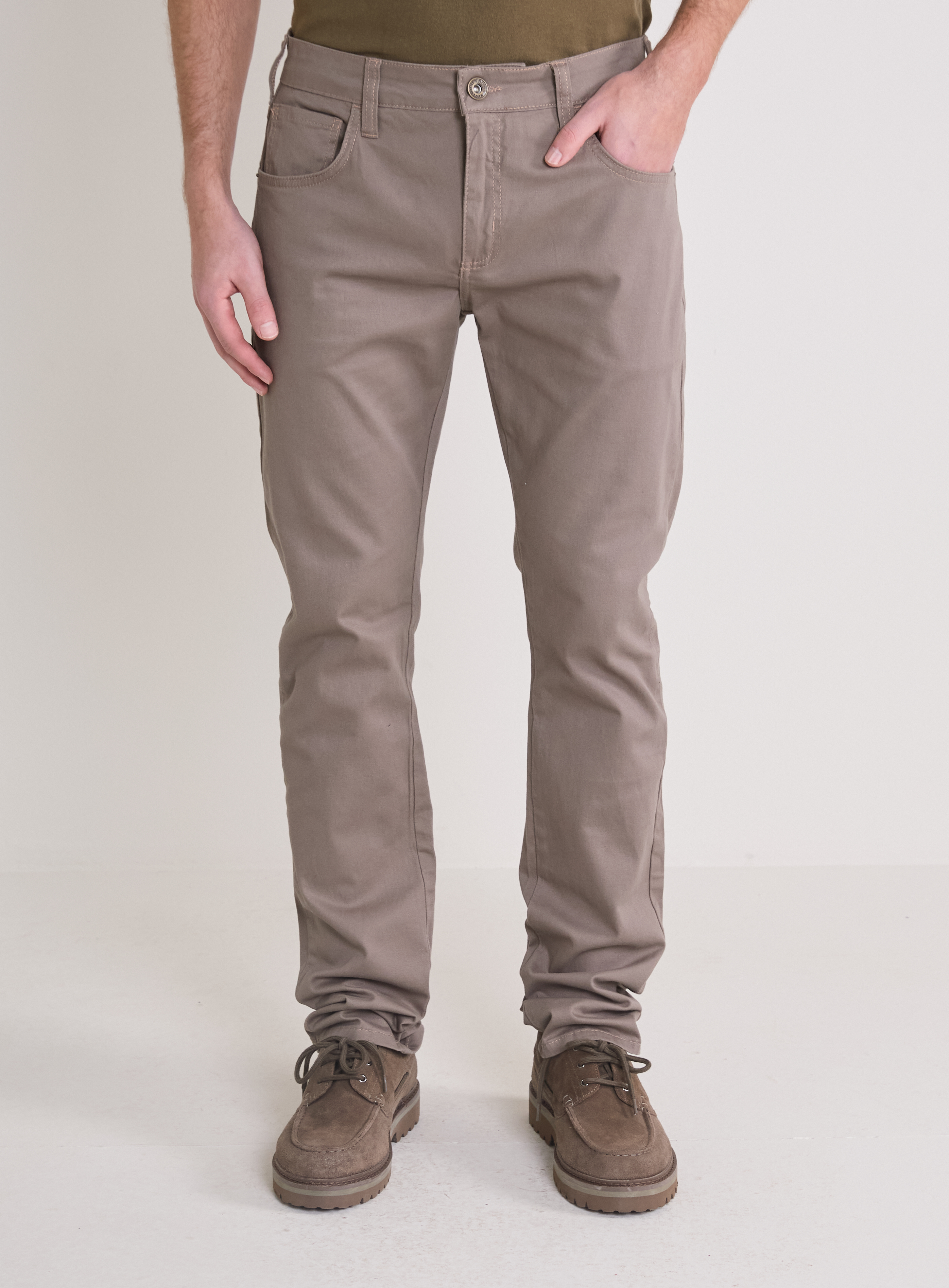 CALÇA SARJA PAUL SLIM 40 MARROM NOZ MOSC