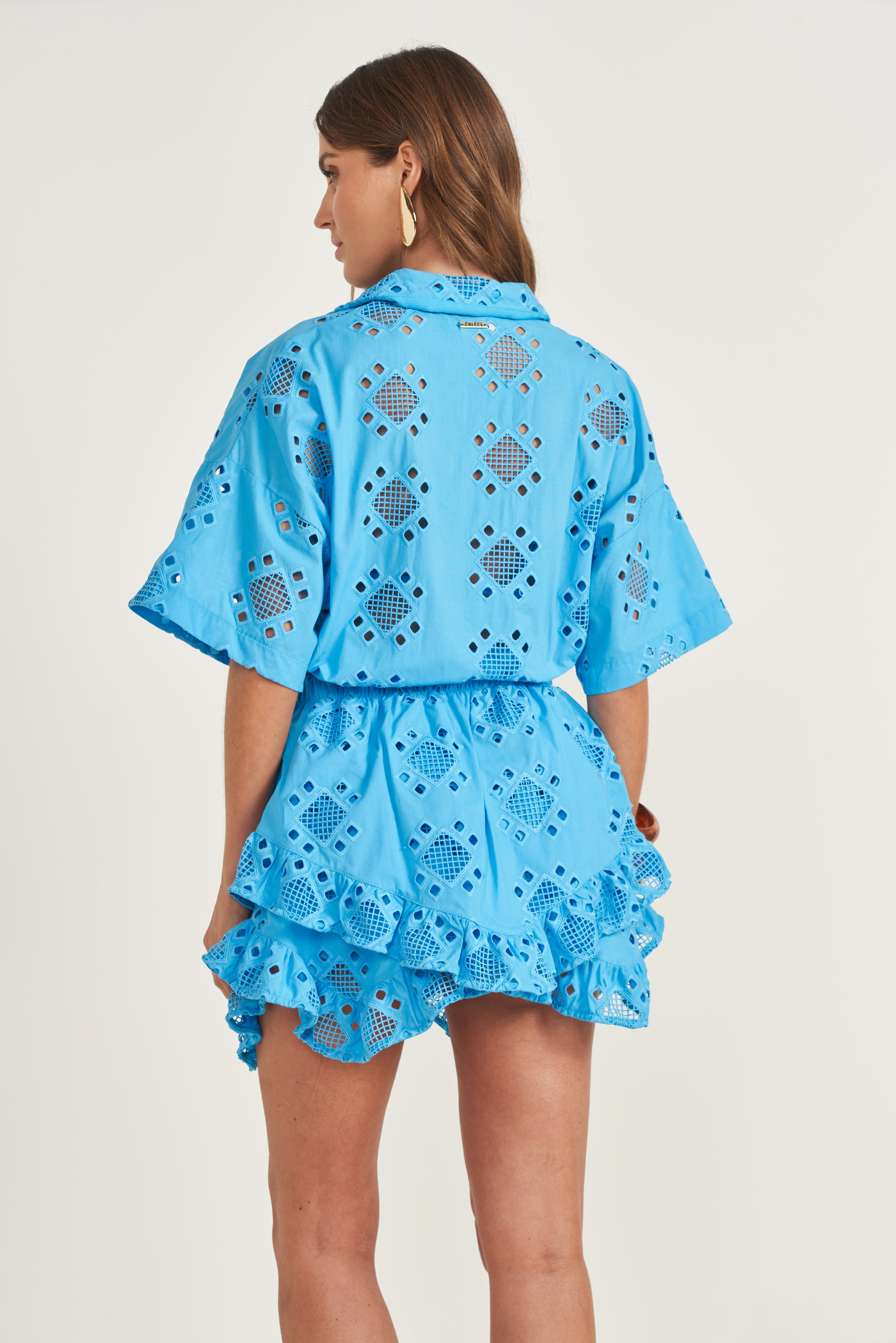 CAMISA BORDADA M AZUL CUTE
