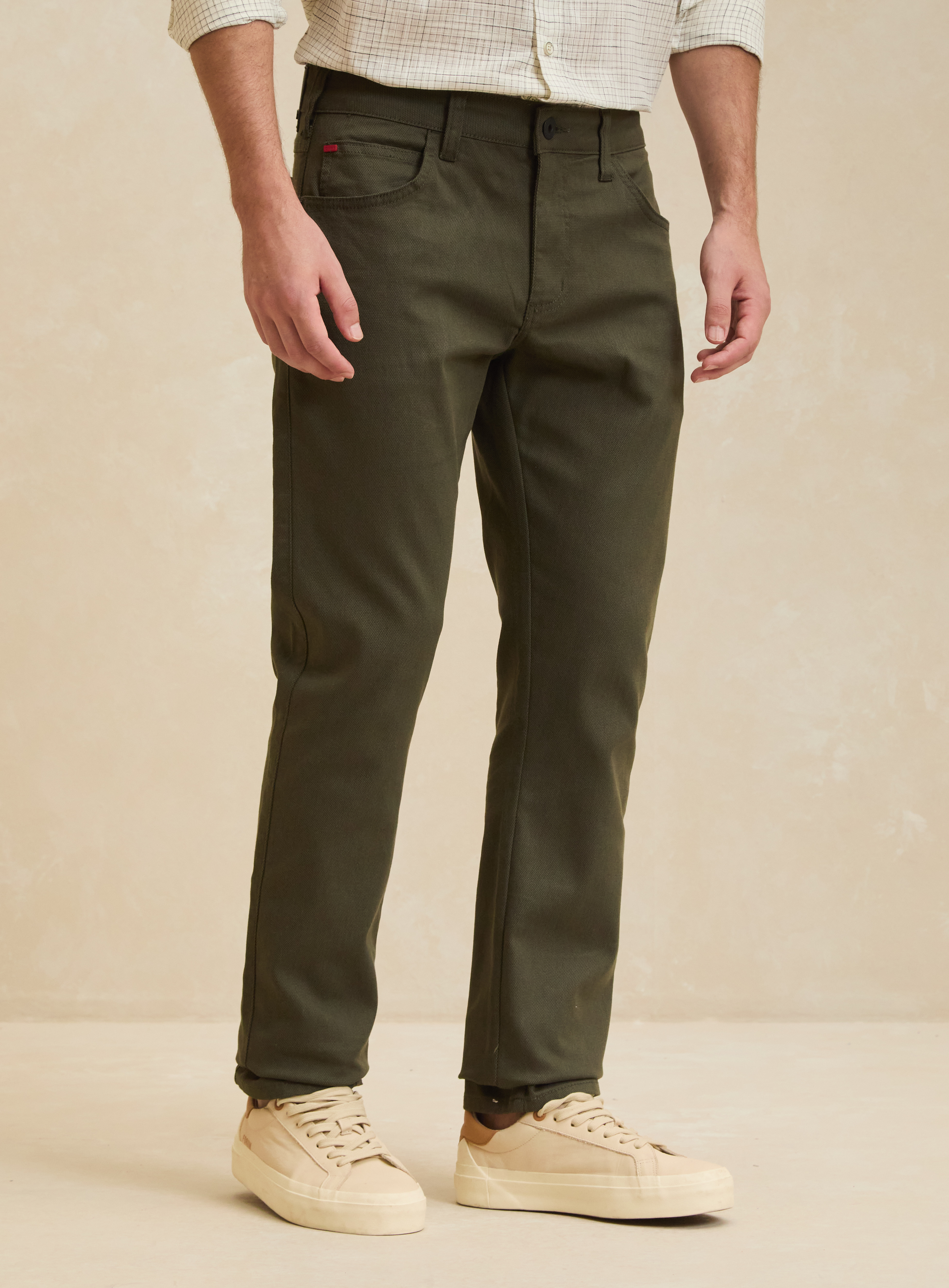 CALÇA SARJA PAUL SLIM 38 VERDE TARMAC