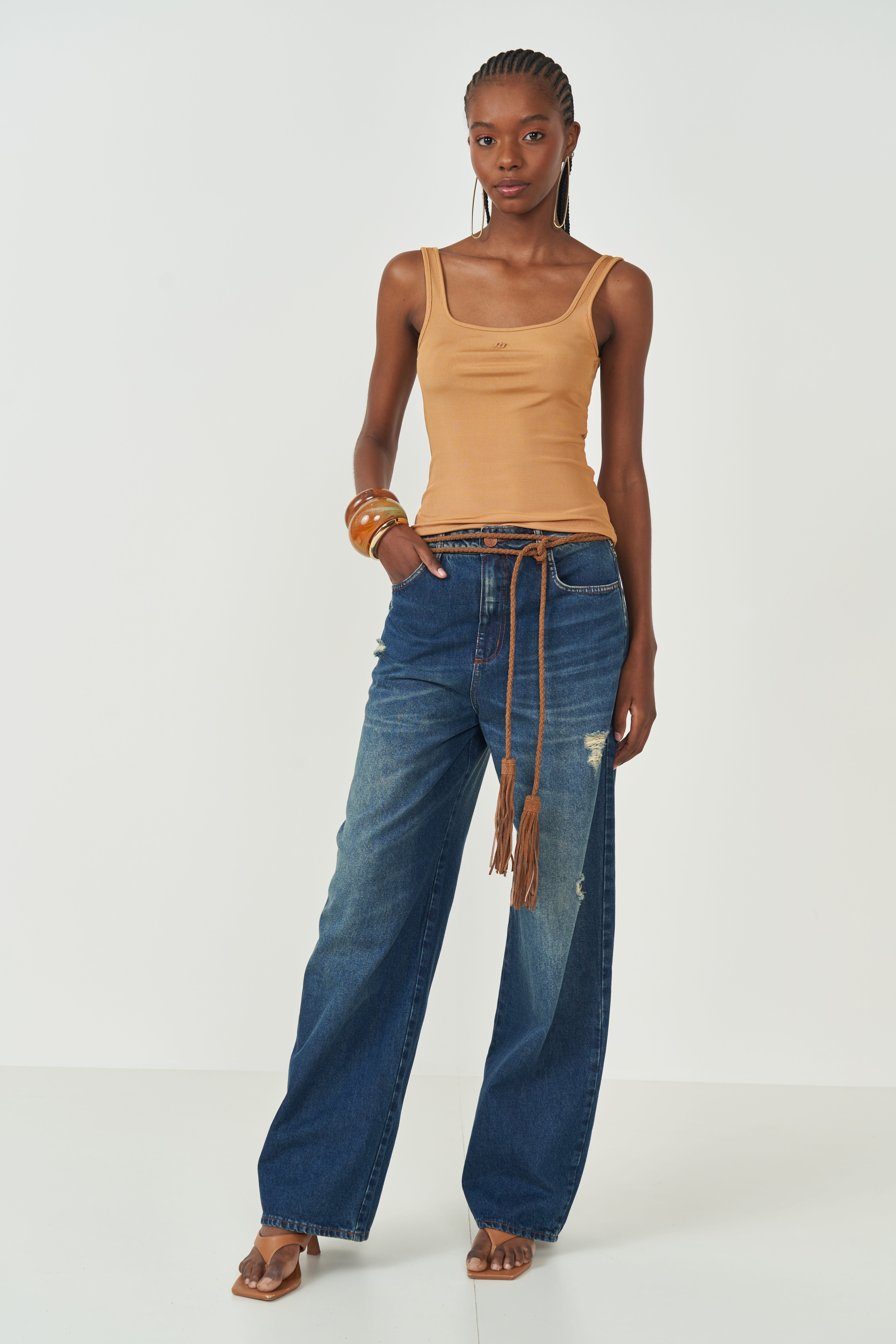 CALÇA JEANS BRUNA LOW 40 INDIGO
