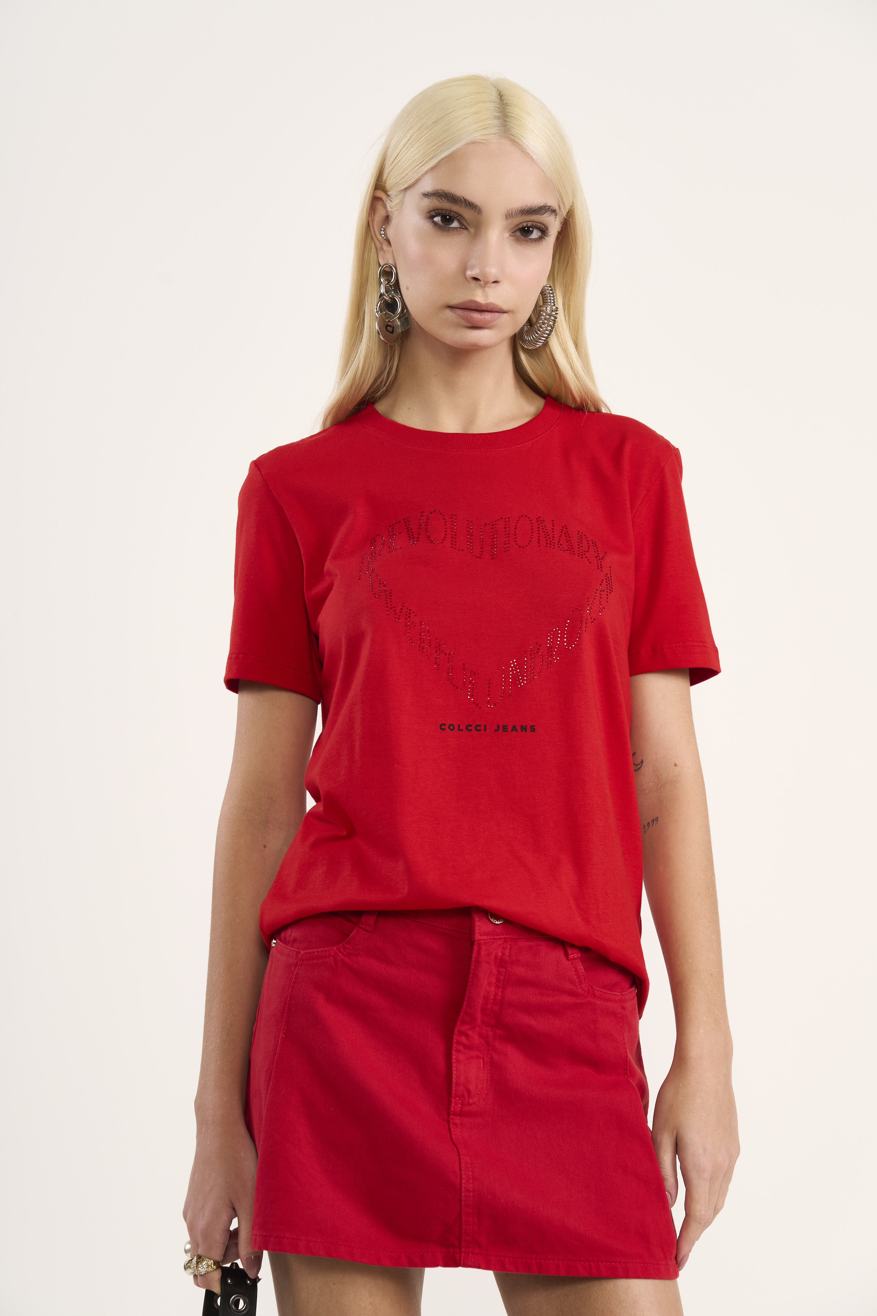 CAMISETA COLCCI JEANS M VERMELHO SPARKL