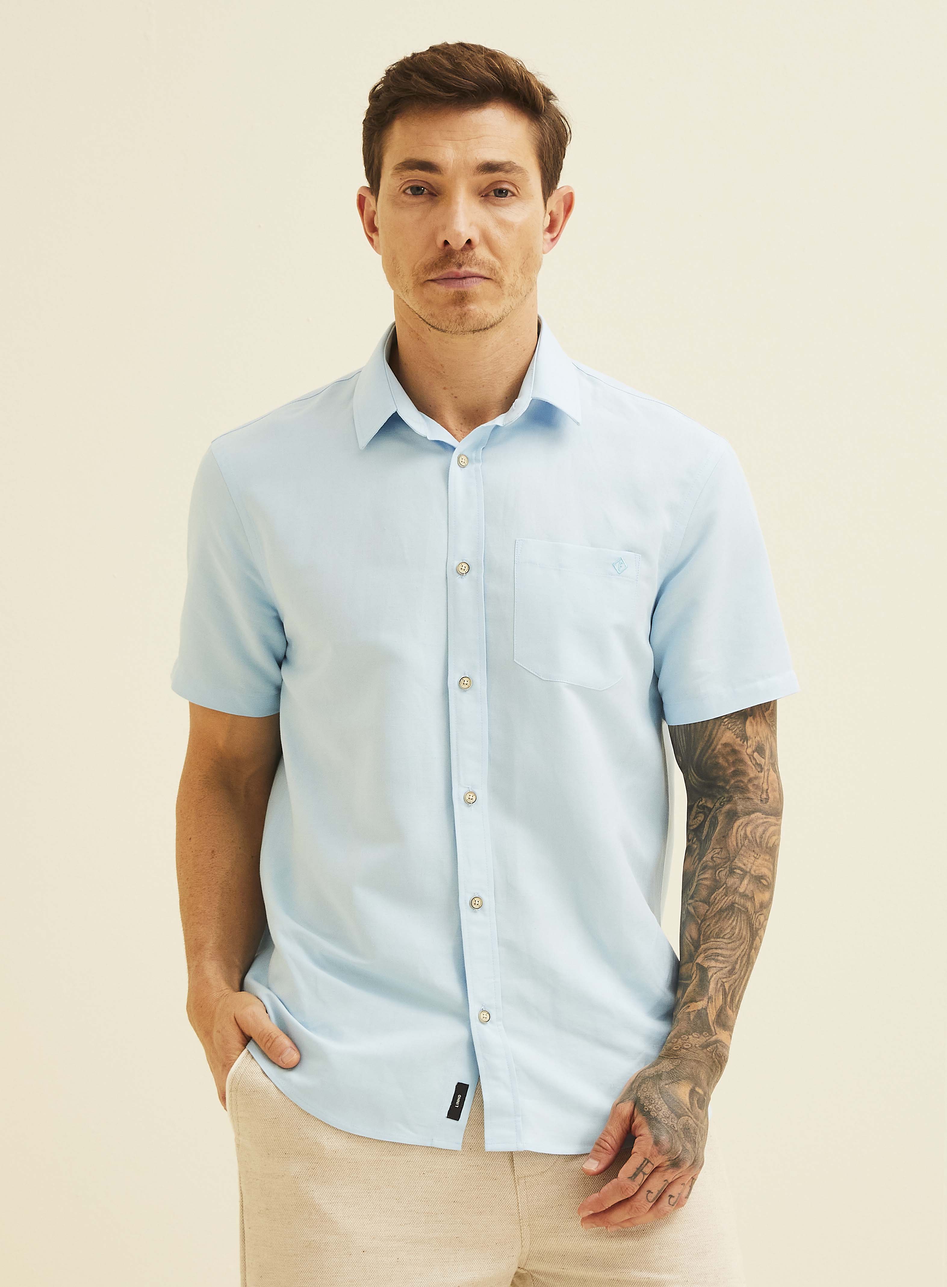 CAMISA LINHO RELAX M AMARELO CORNISH