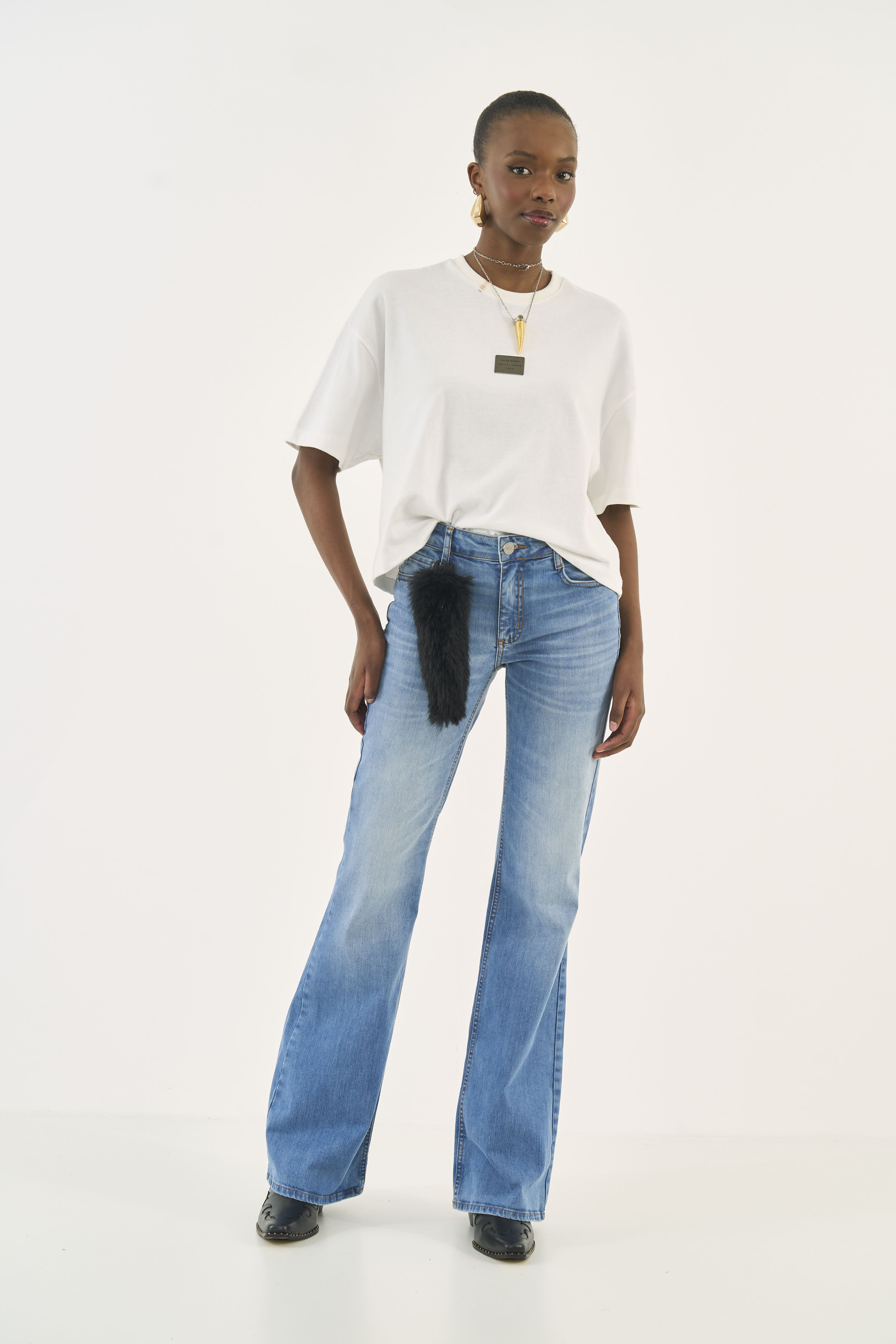 CALÇA JEANS NOVA YORK FLARE 34 INDIGO