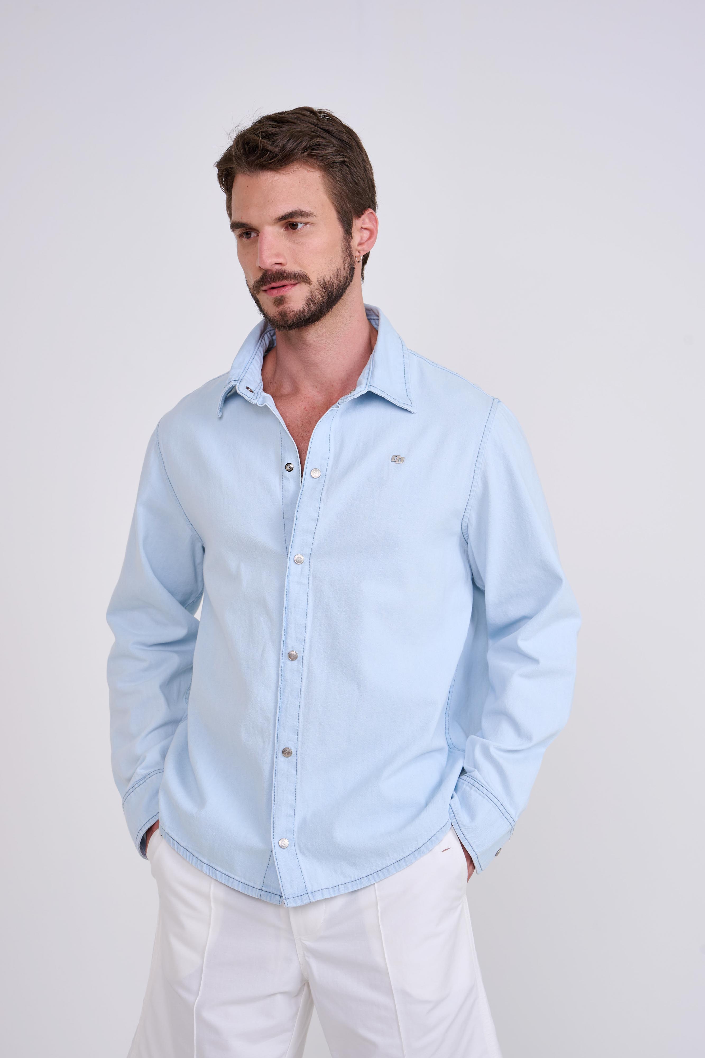 CAMISA JEANS GG INDIGO