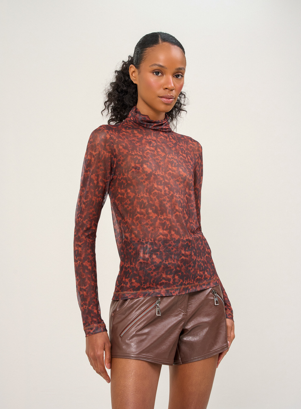 BLUSA TULE ESTAMPADO GG DESERT SHADOWS