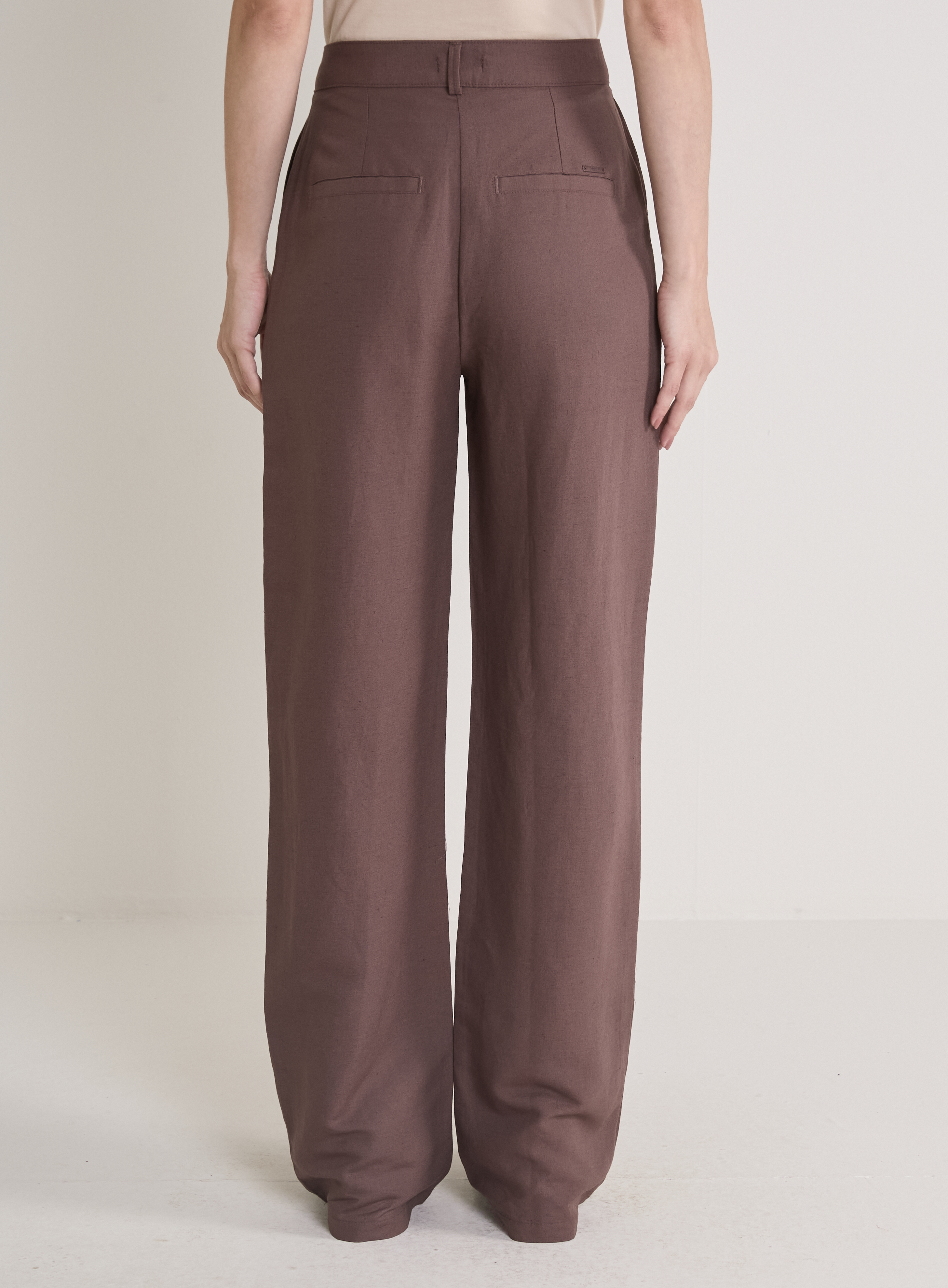 CALÇA LINHO G MARROM BROWN SONG