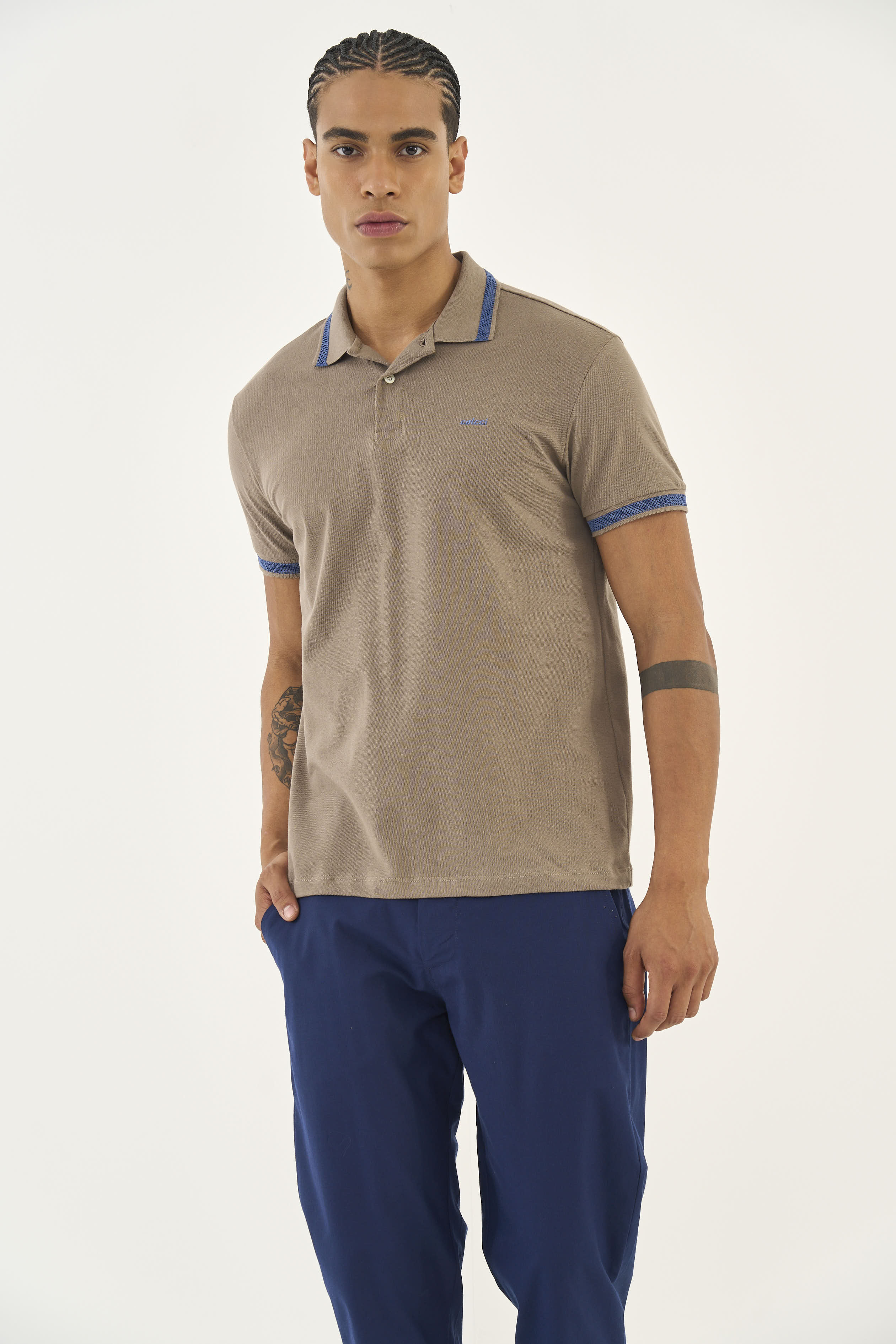 POLO COLCCI P BEGE CINZAS