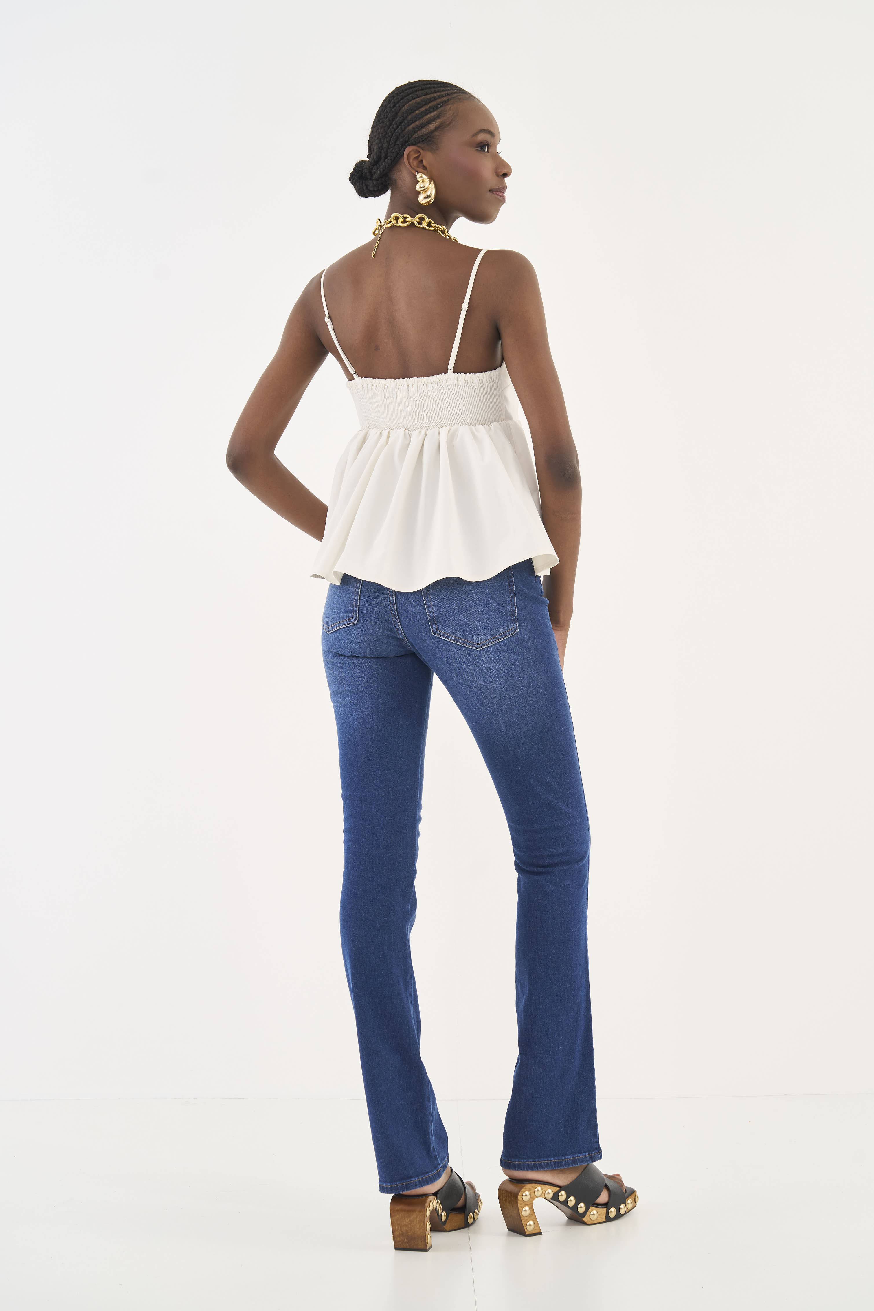 CALÇA JEANS BIA RETA 42 INDIGO