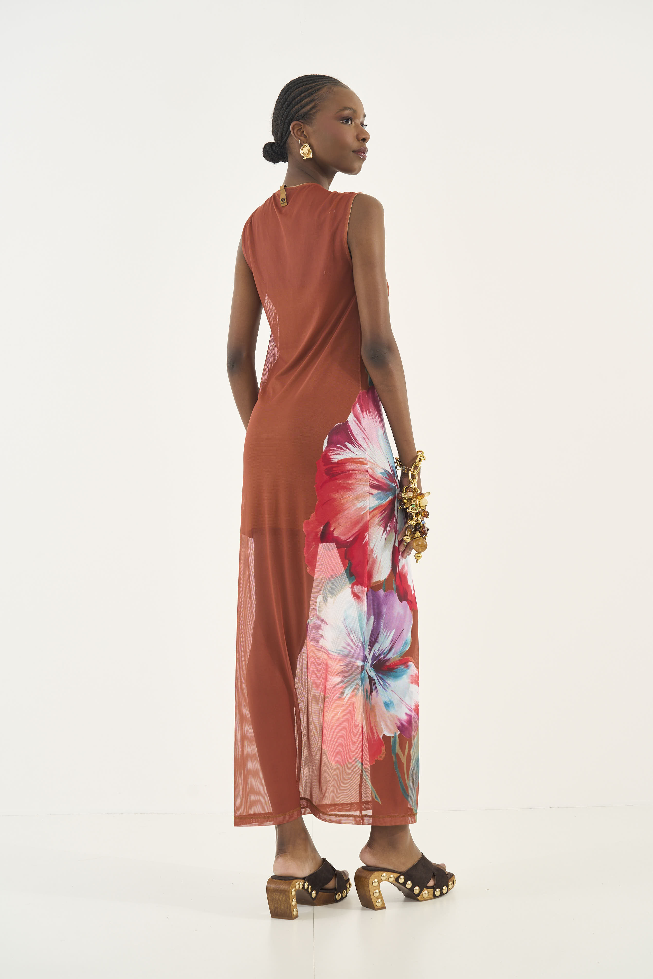 VESTIDO TULE M MARROM DROME