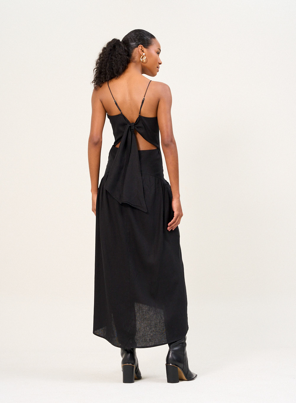 VESTIDO LINHO M PRETO