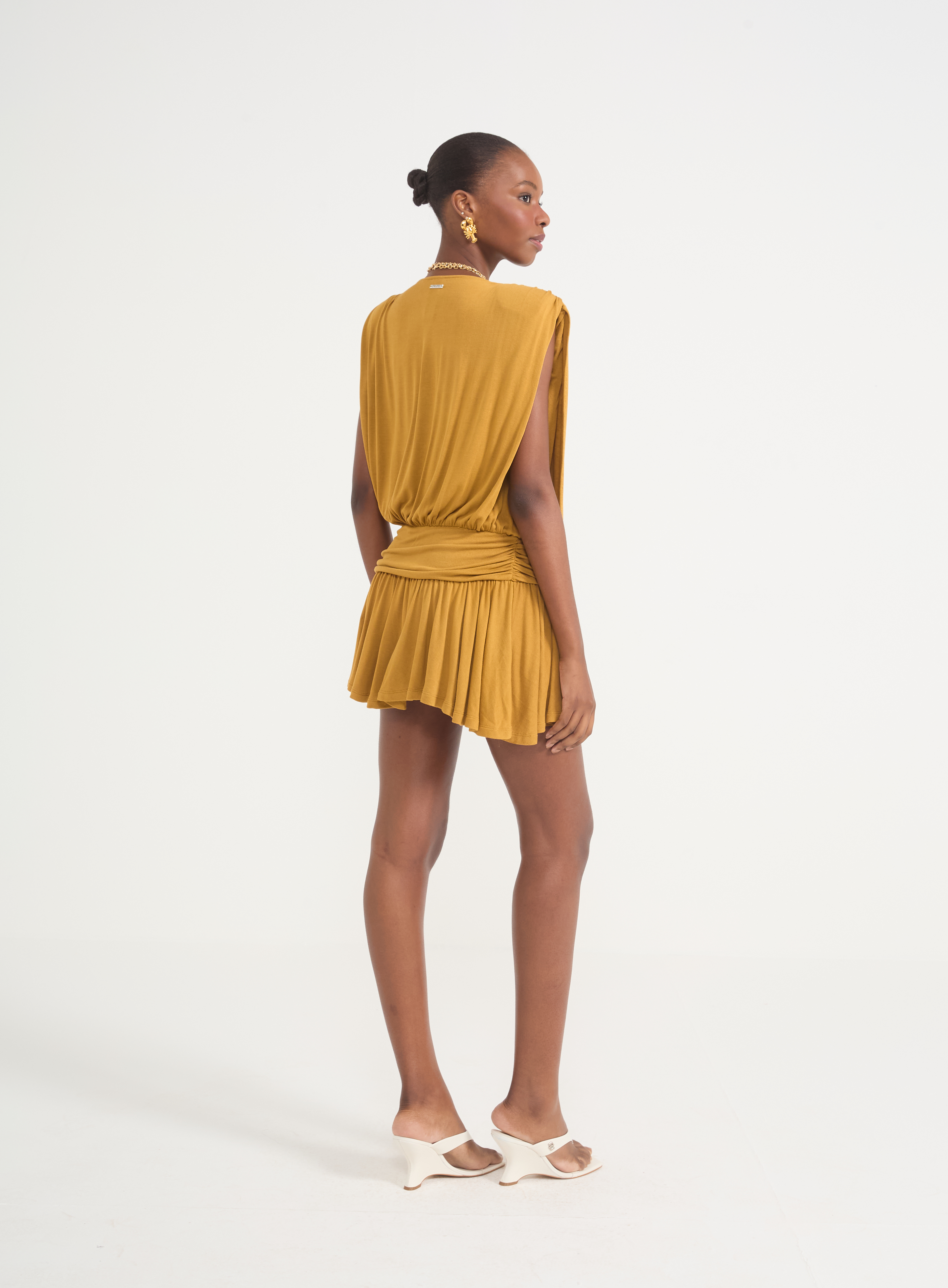 VESTIDO COLCCI M AMARELO OLD GOLD