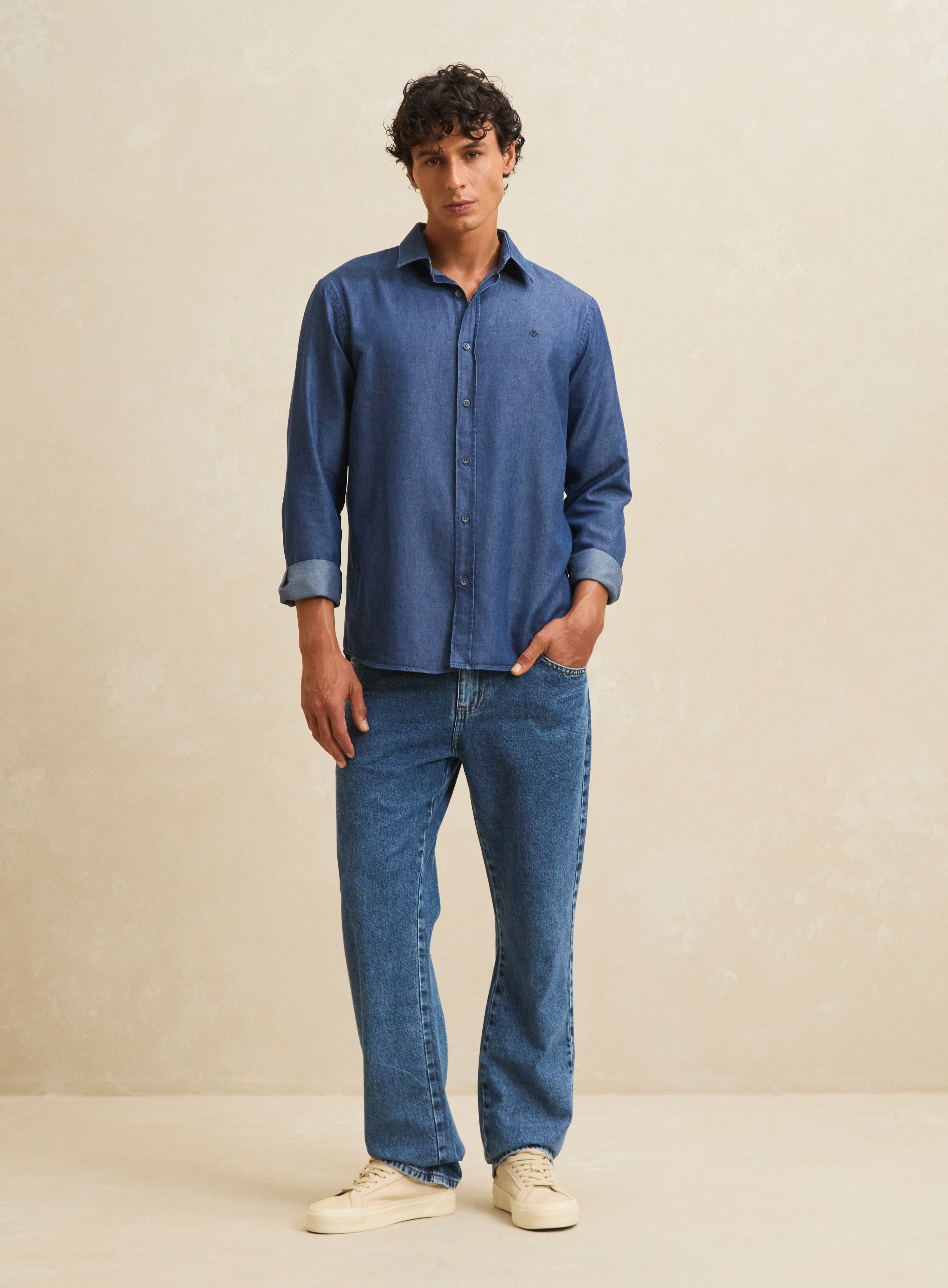 CAMISA JEANS RELAX GG INDIGO