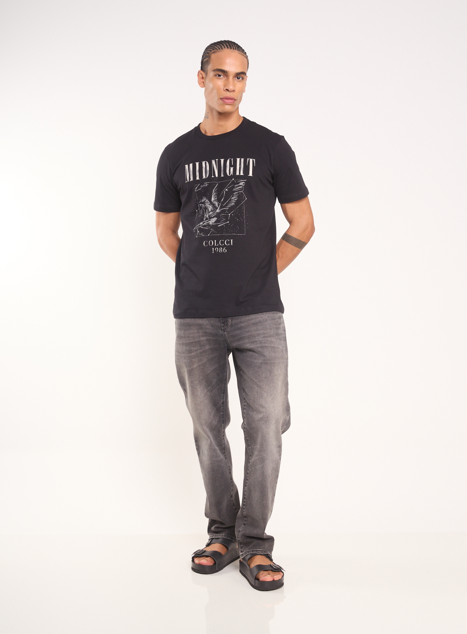 CALÇA JEANS RETA 36 IND.PRETO