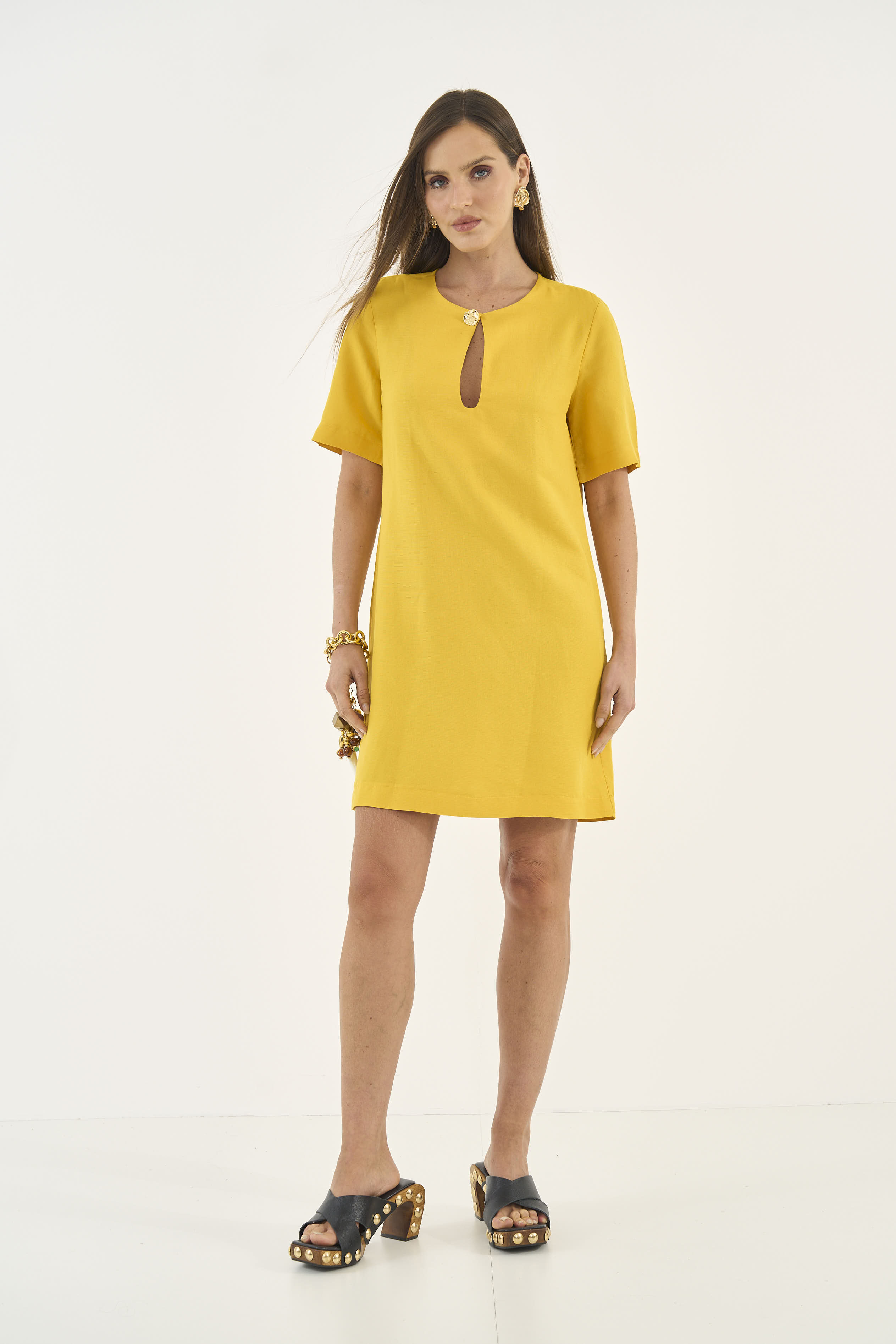 VESTIDO LINHO G AMARELO SUN GLO