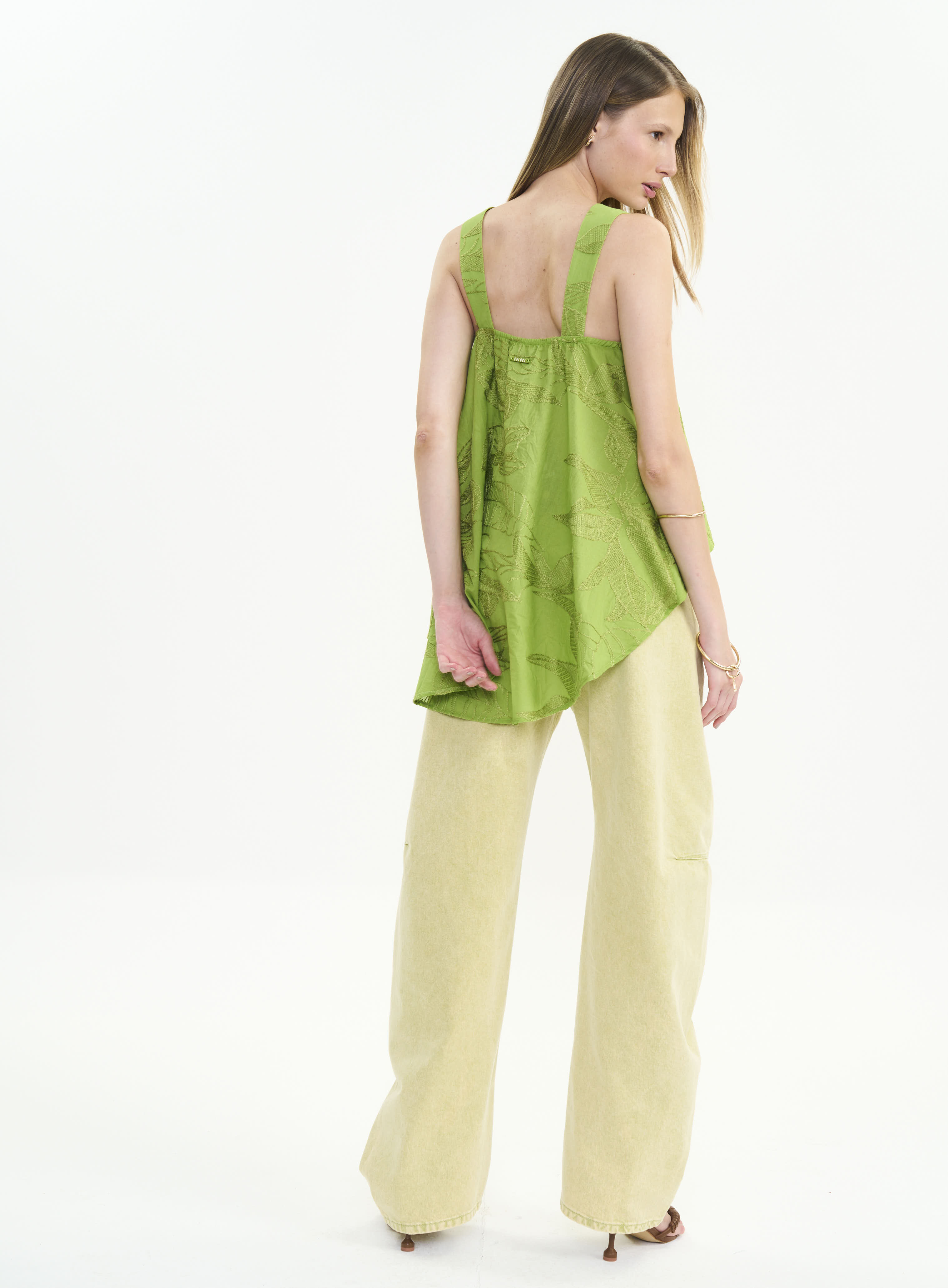 CALÇA SARJA BARRIL 38 VERDE EXCEL