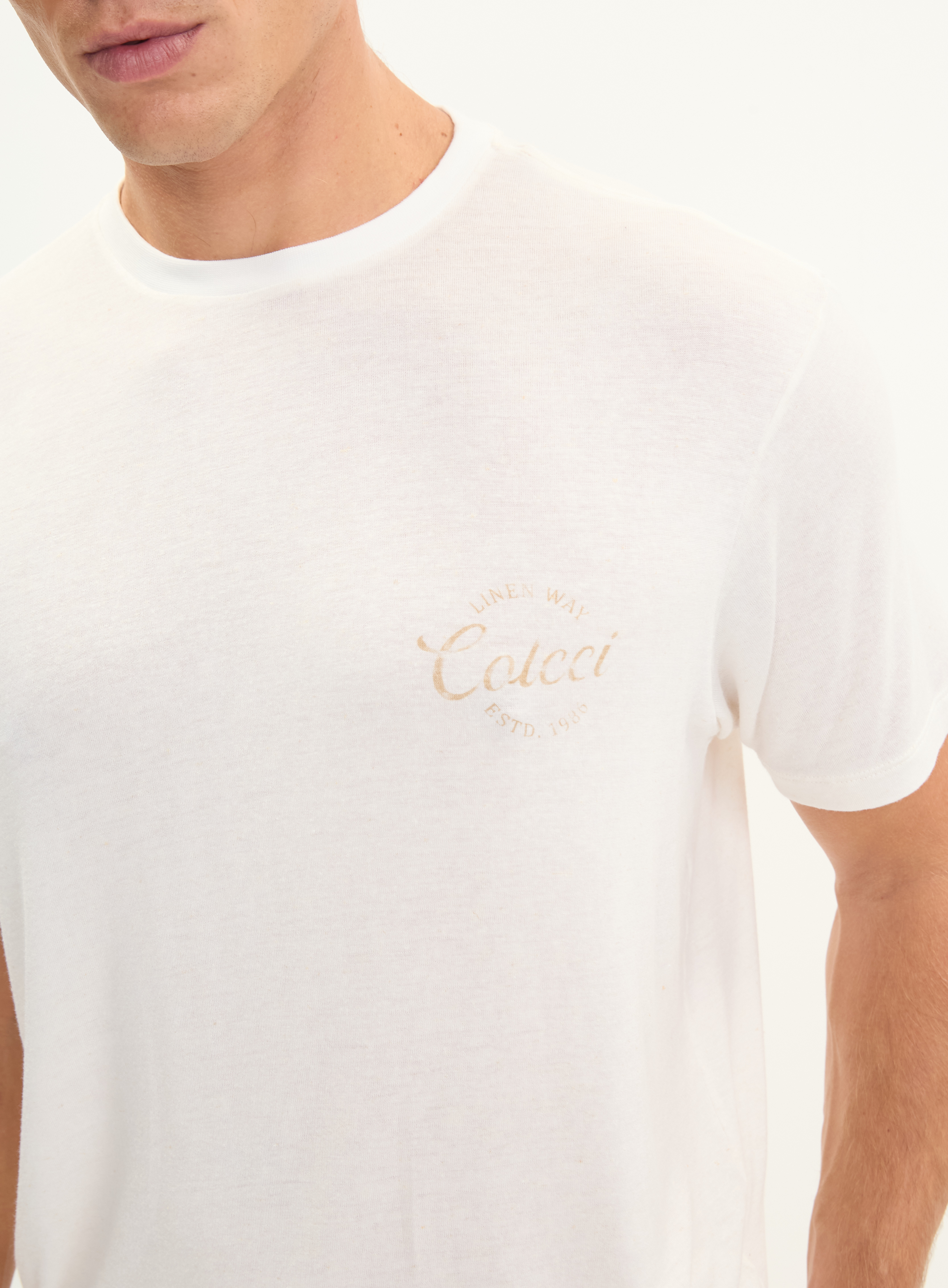 CAMISETA LINHO G BEGE/OFF