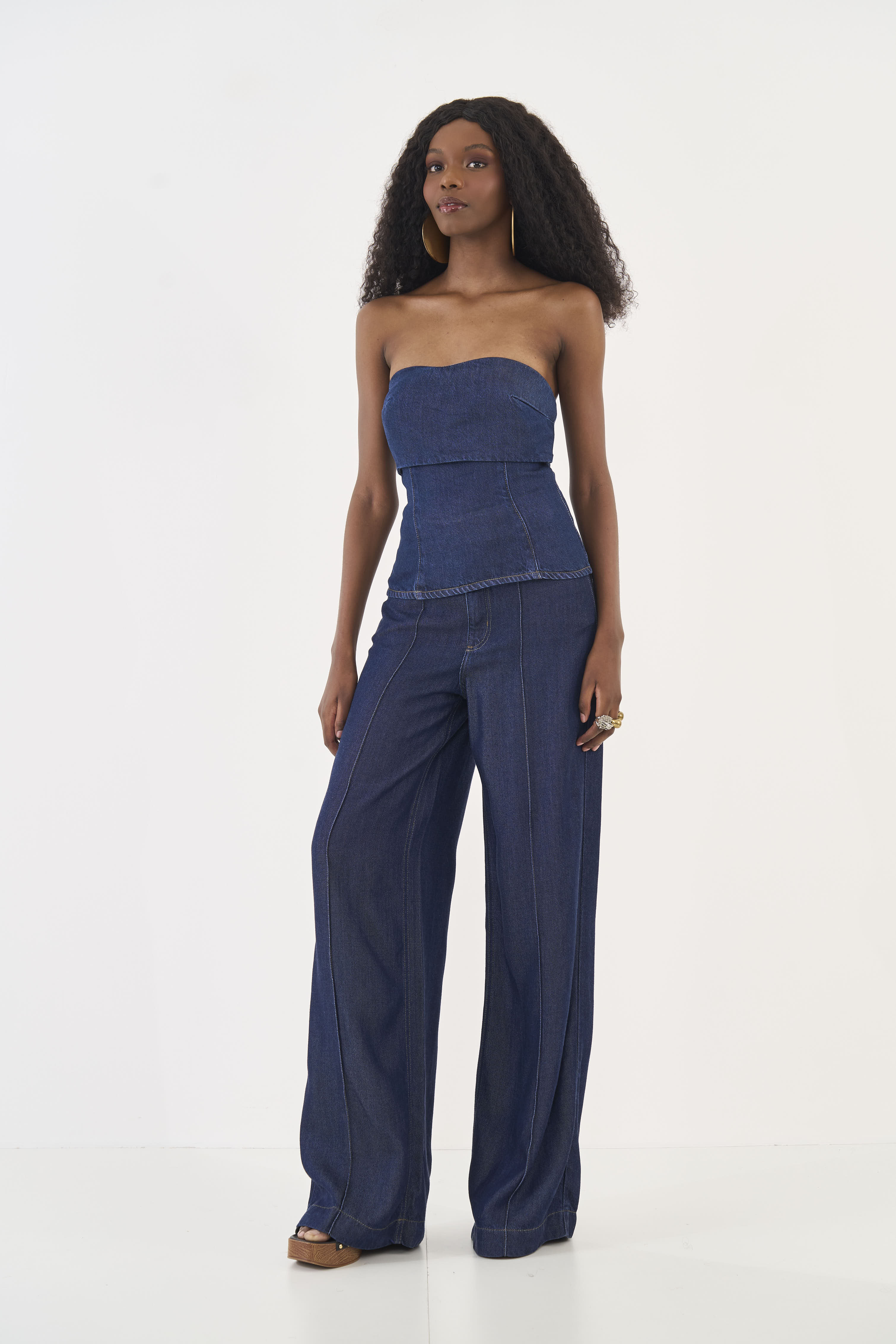 CALÇA JEANS SILVIA COM CINTO 36 INDIGO