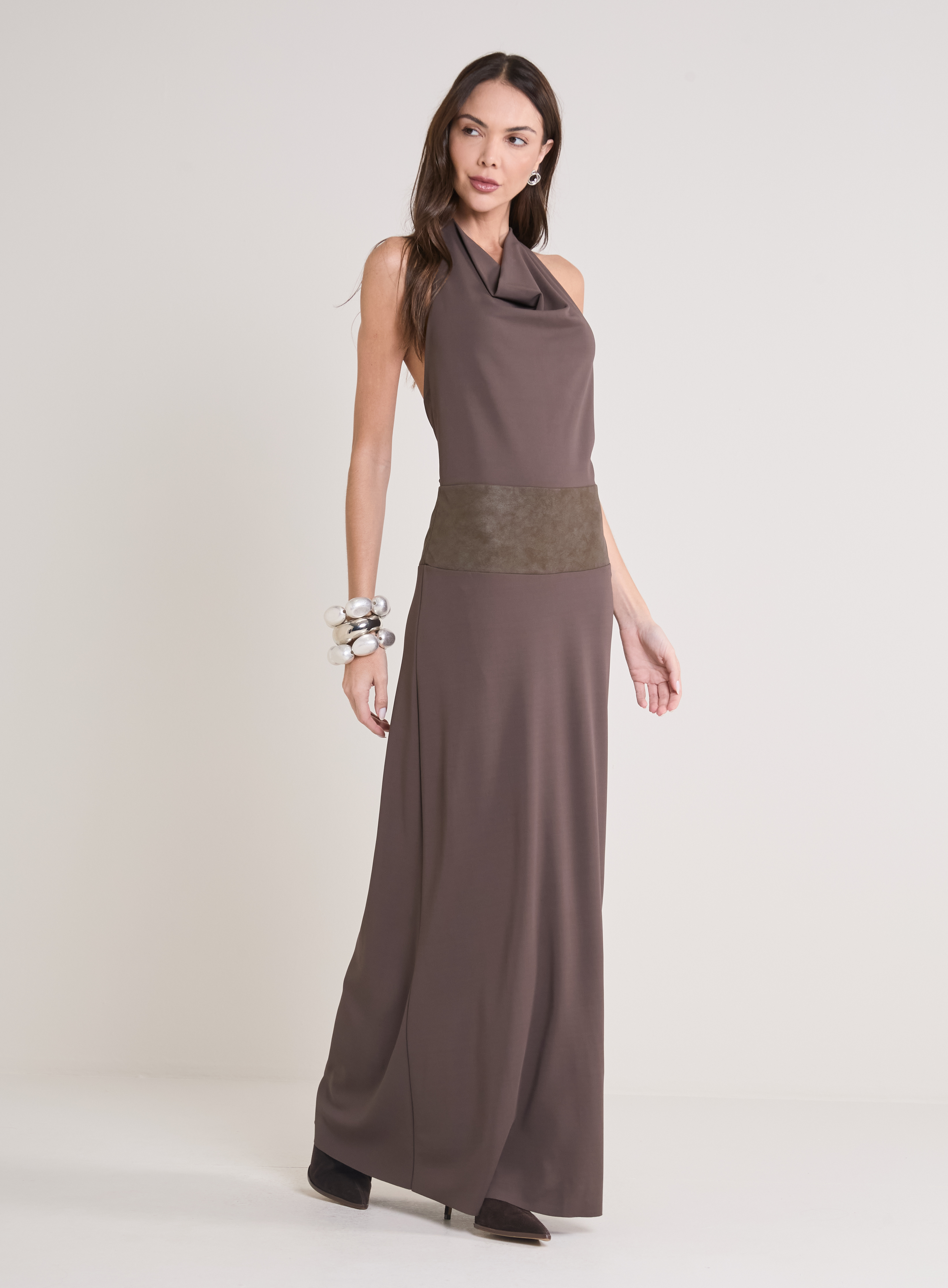VESTIDO FORUM M MARROM/MARROM