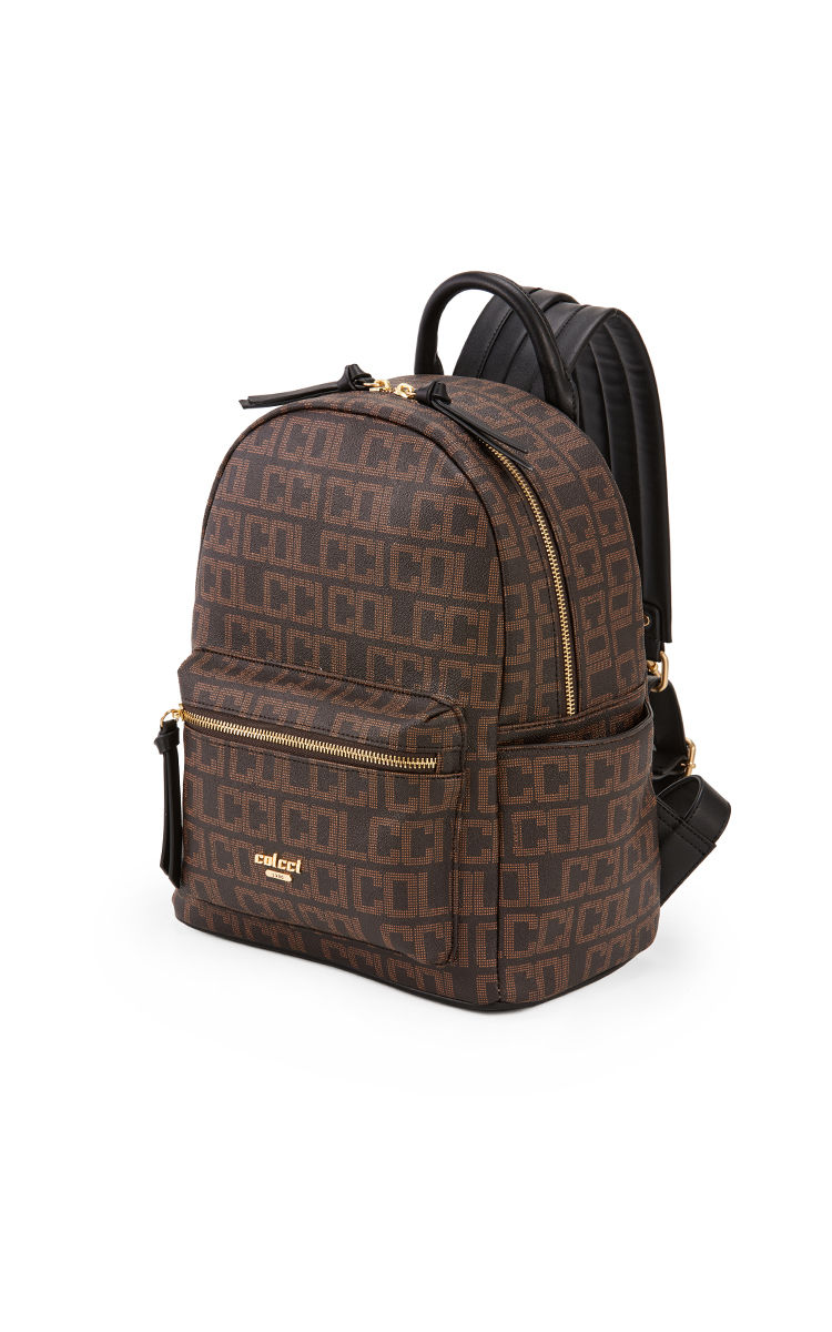MOCHILA COLCCI FEM MONOGRAMA U CARAMELO