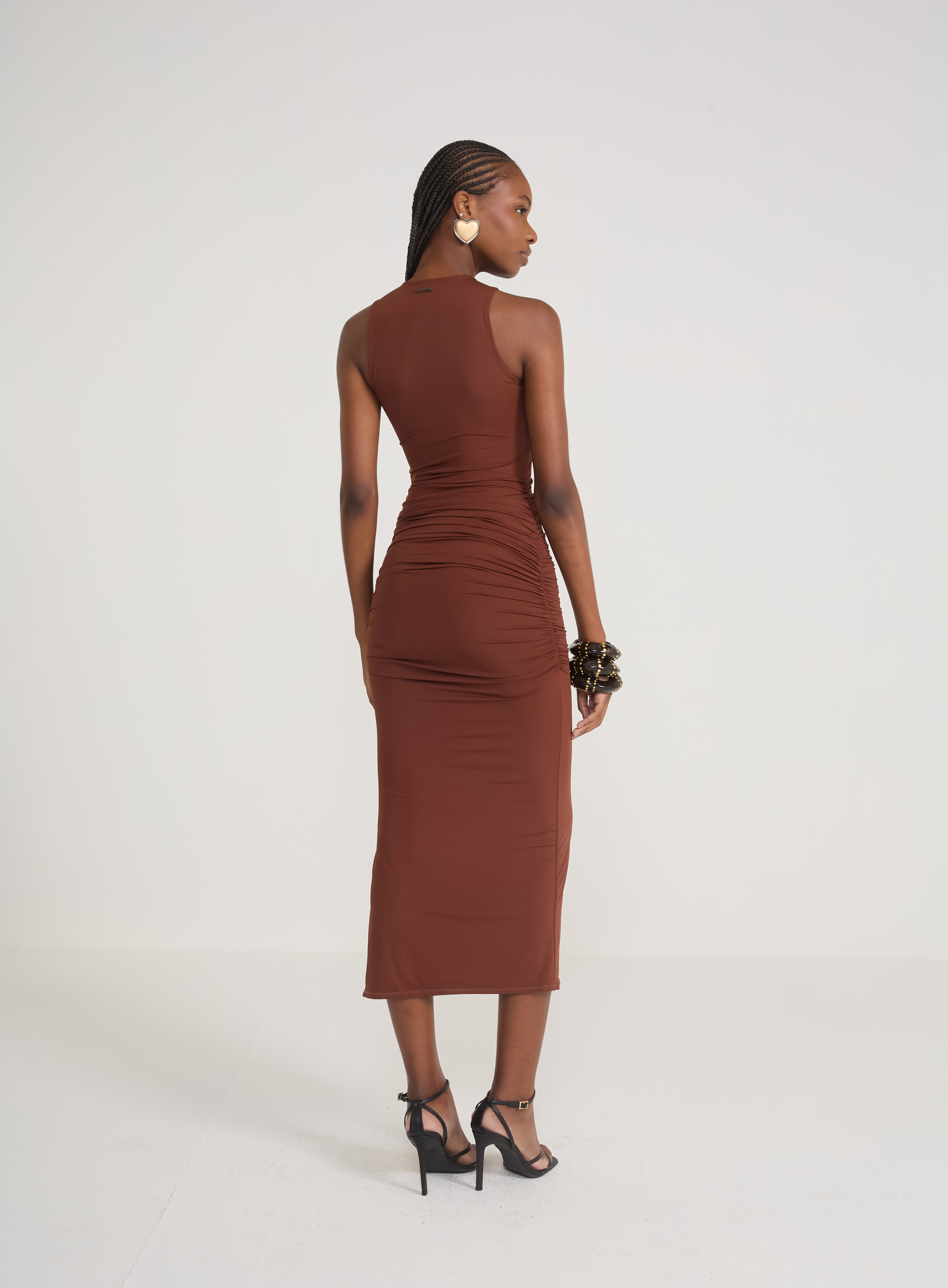 VESTIDO COLCCI M MARROM BEATEN B