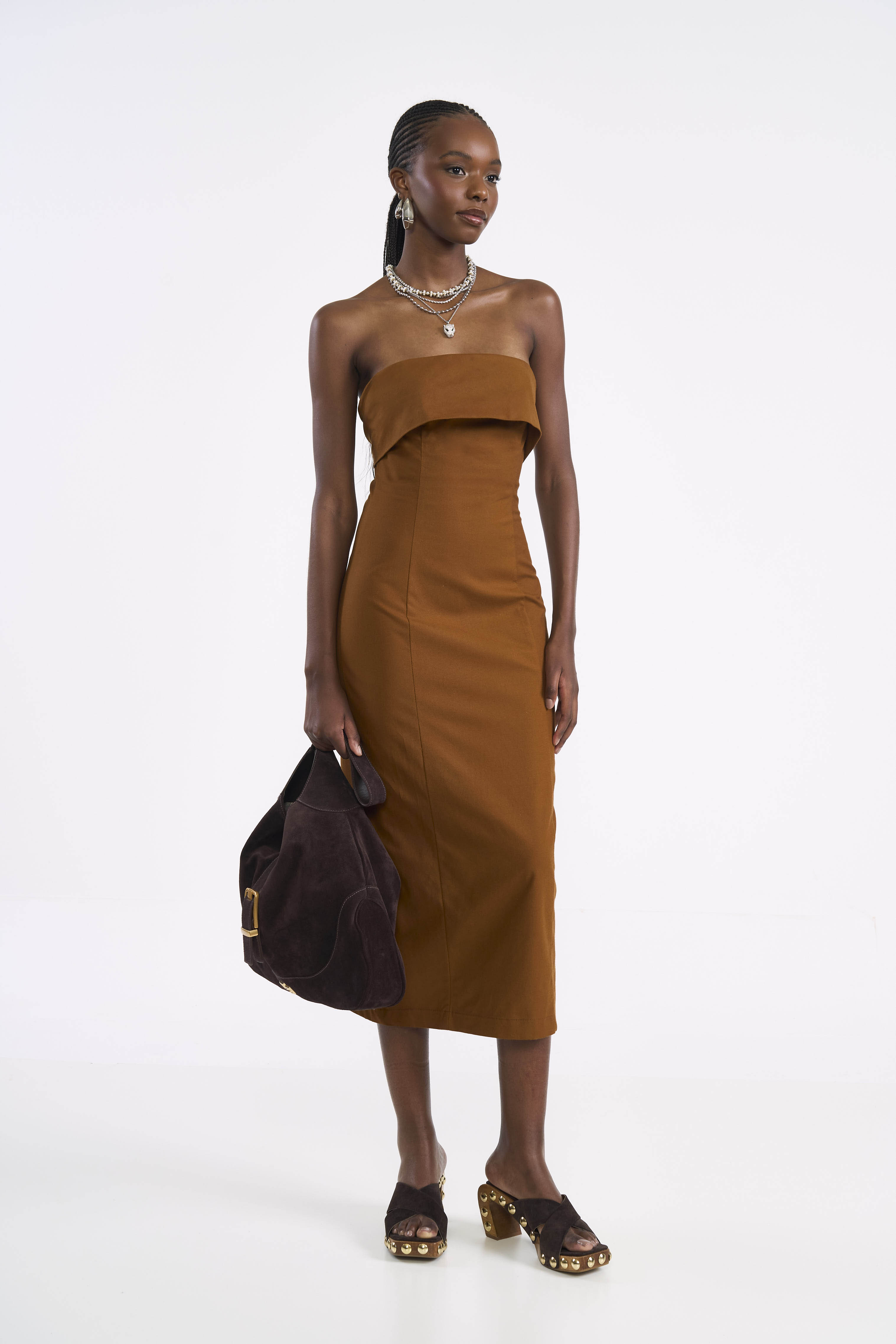 VESTIDO COLCCI G MARROM DROME