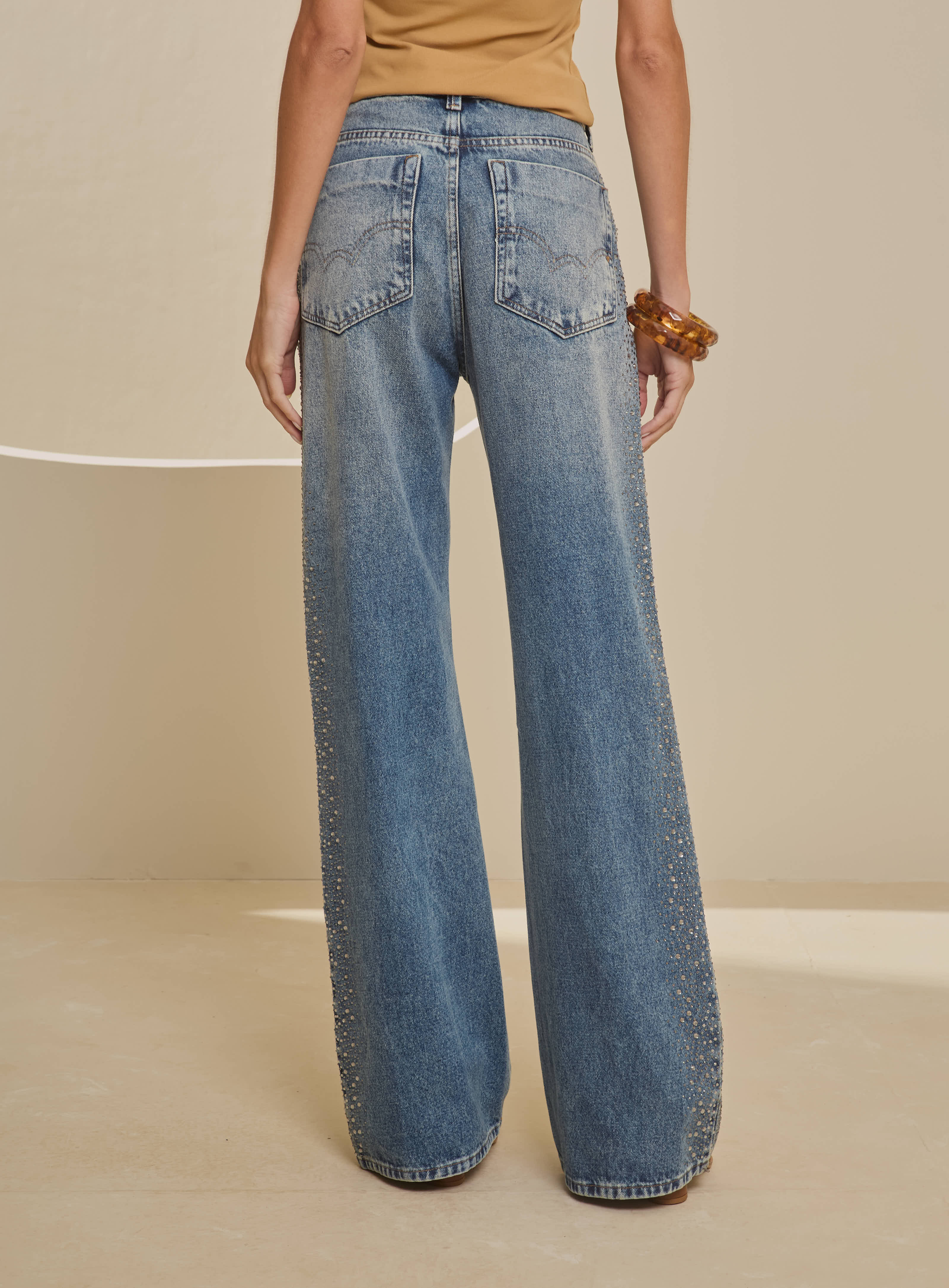 CALÇA JEANS NEW COM APLICAÇÃO 36 INDIGO