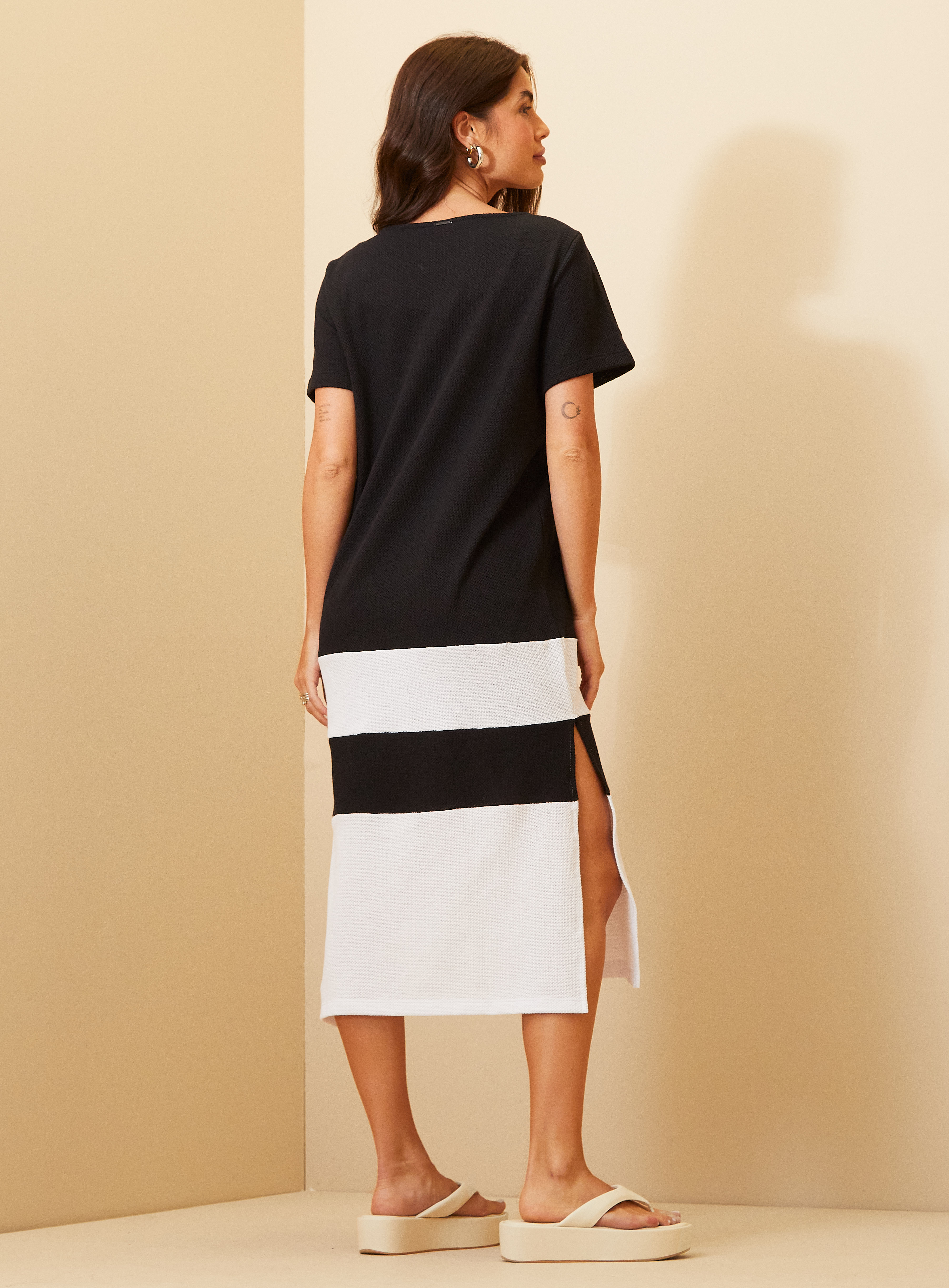 VESTIDO TRITON P PRETO/BRANCO