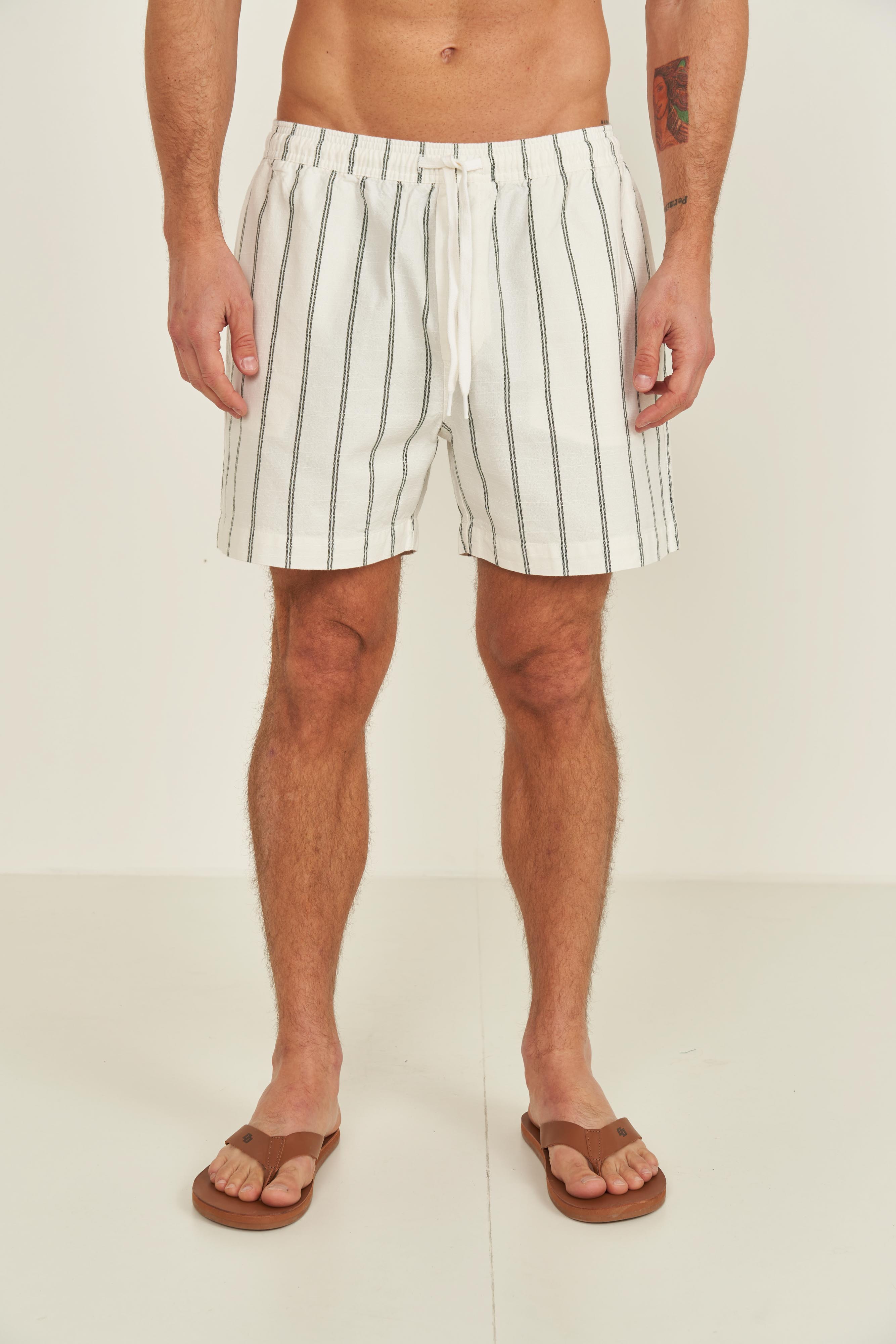 BEACHSHORT LISTRADO G VERDE ESCURO/OF