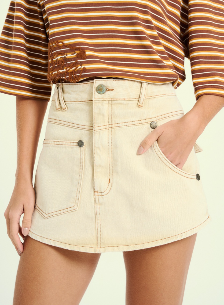 SHORT SAIA SARJA BASIC COMFORT 34 BEGE SESAME