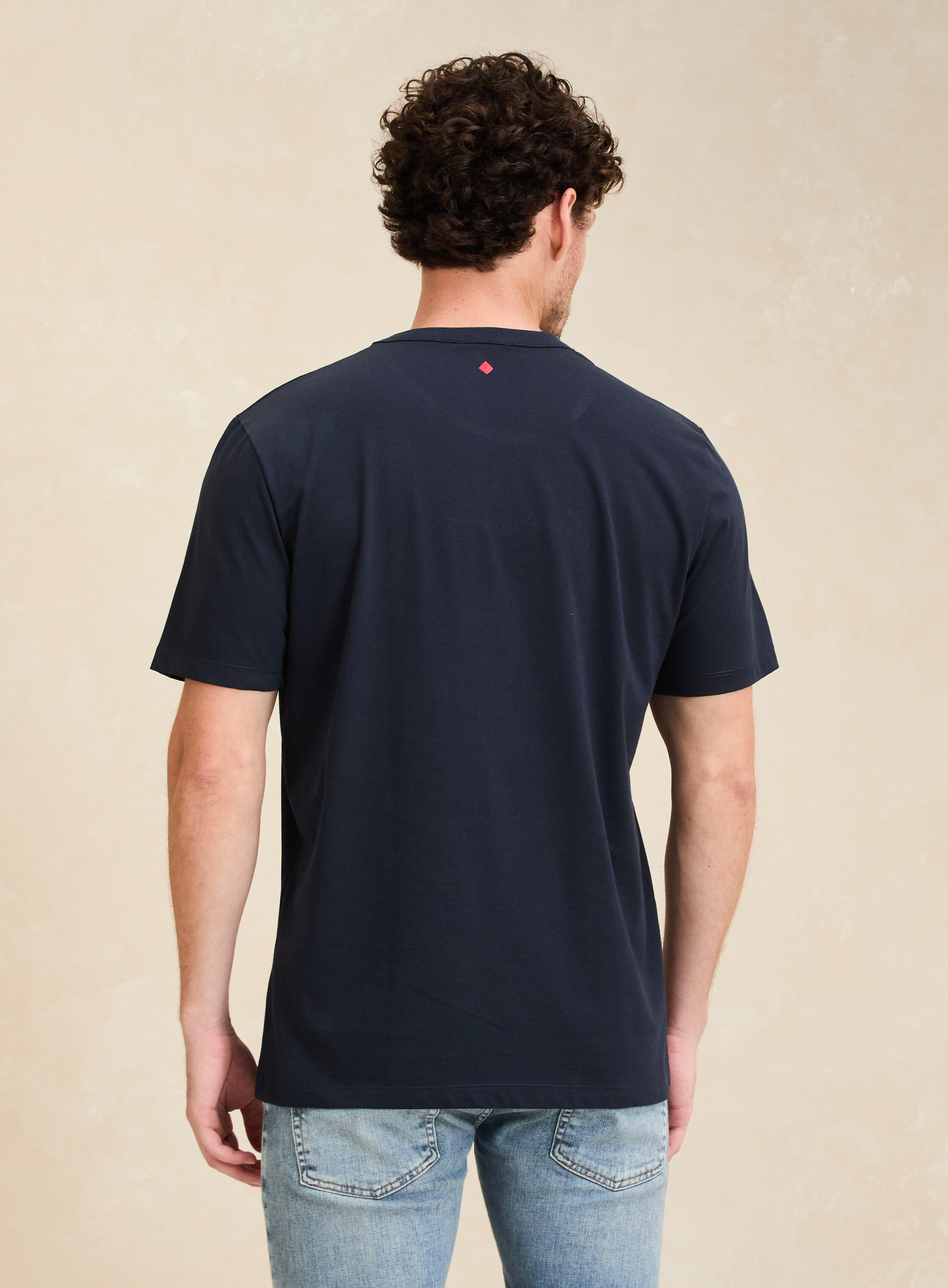 CAMISETA ESTAMPADA E BORDADA G AZUL ALYA