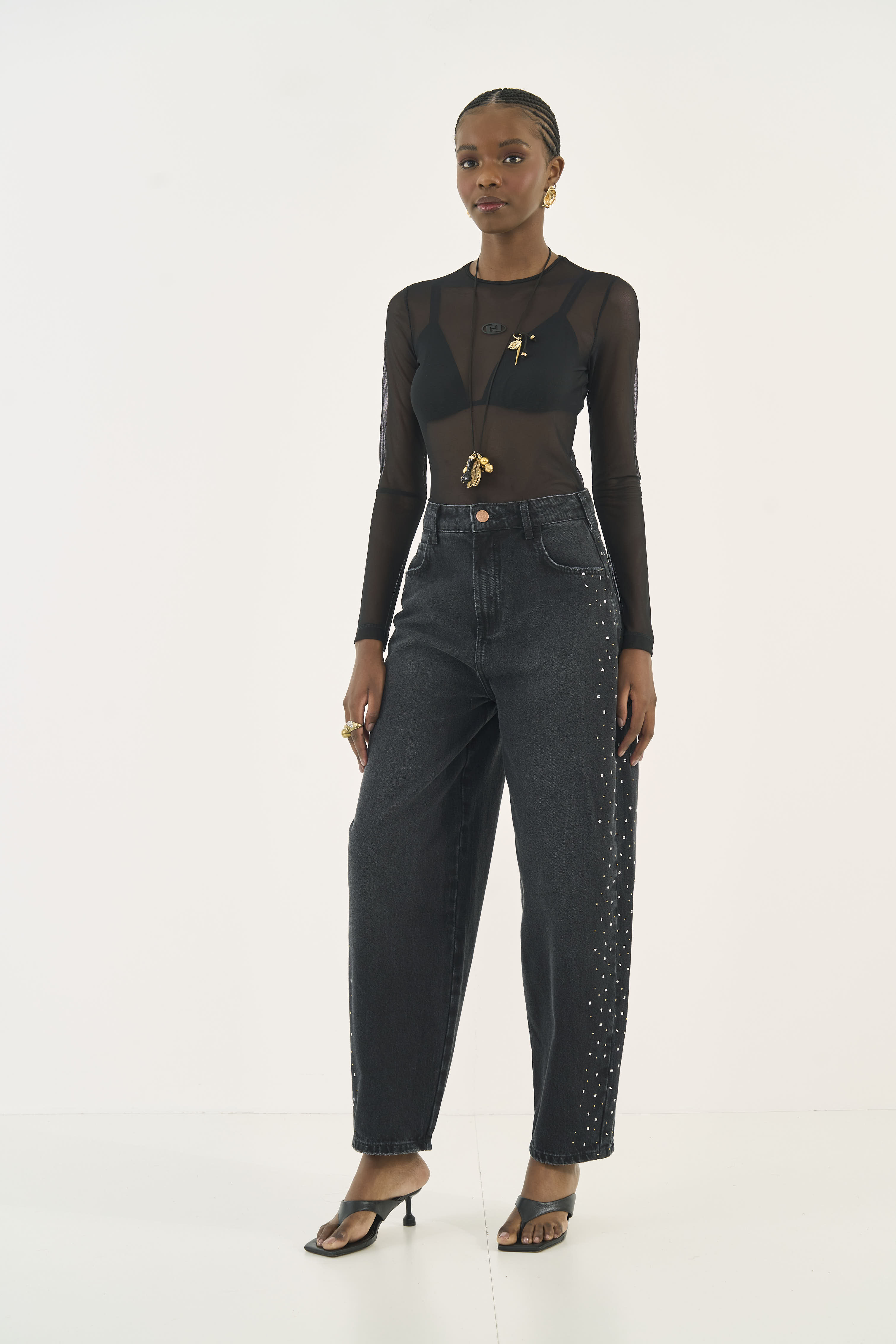 CALÇA JEANS JOANA BARRIL 44 IND.PRETO