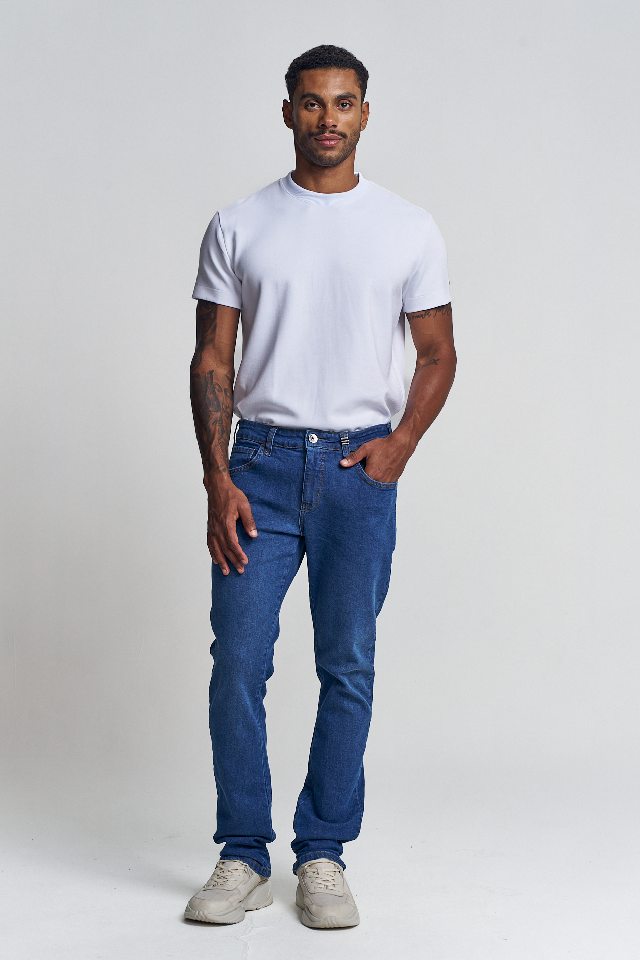 CALÇA JEANS GILSON SLIM 42 INDIGO