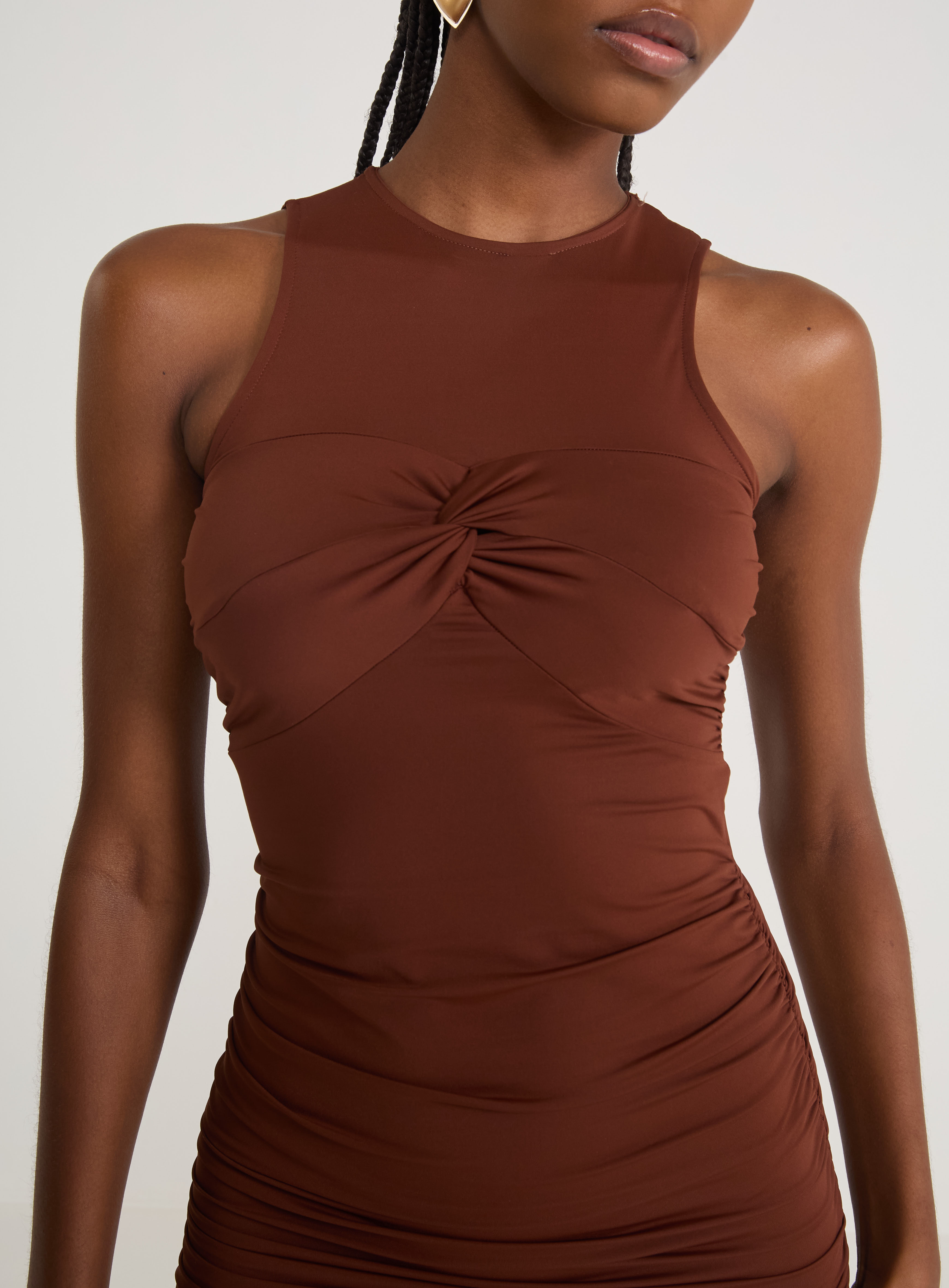 VESTIDO COLCCI M MARROM BEATEN B