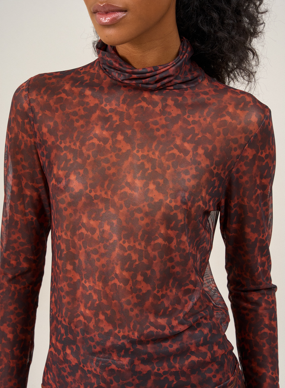 BLUSA TULE ESTAMPADO GG DESERT SHADOWS