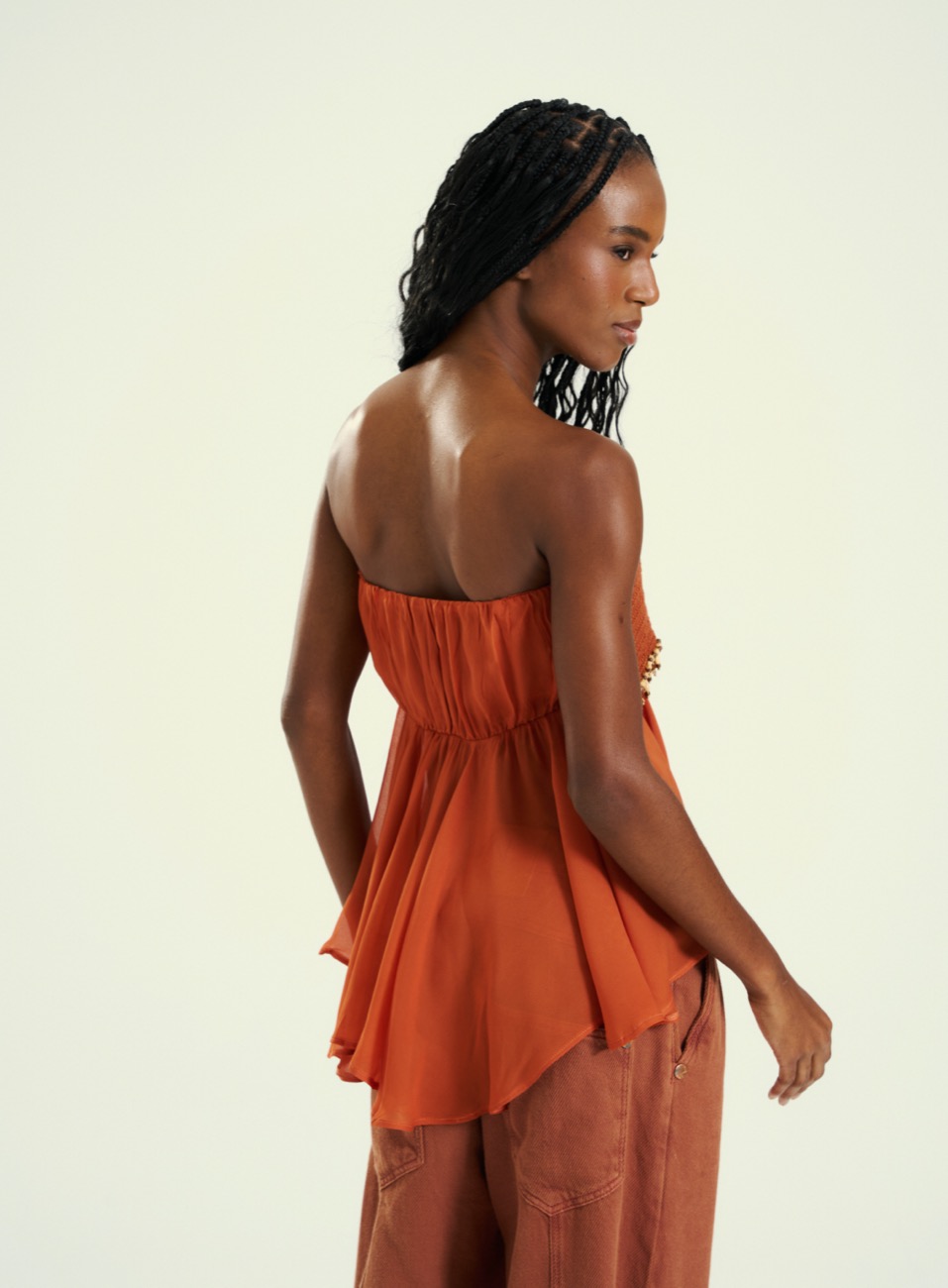 BLUSA OPEN GG MARROM CARAMEL