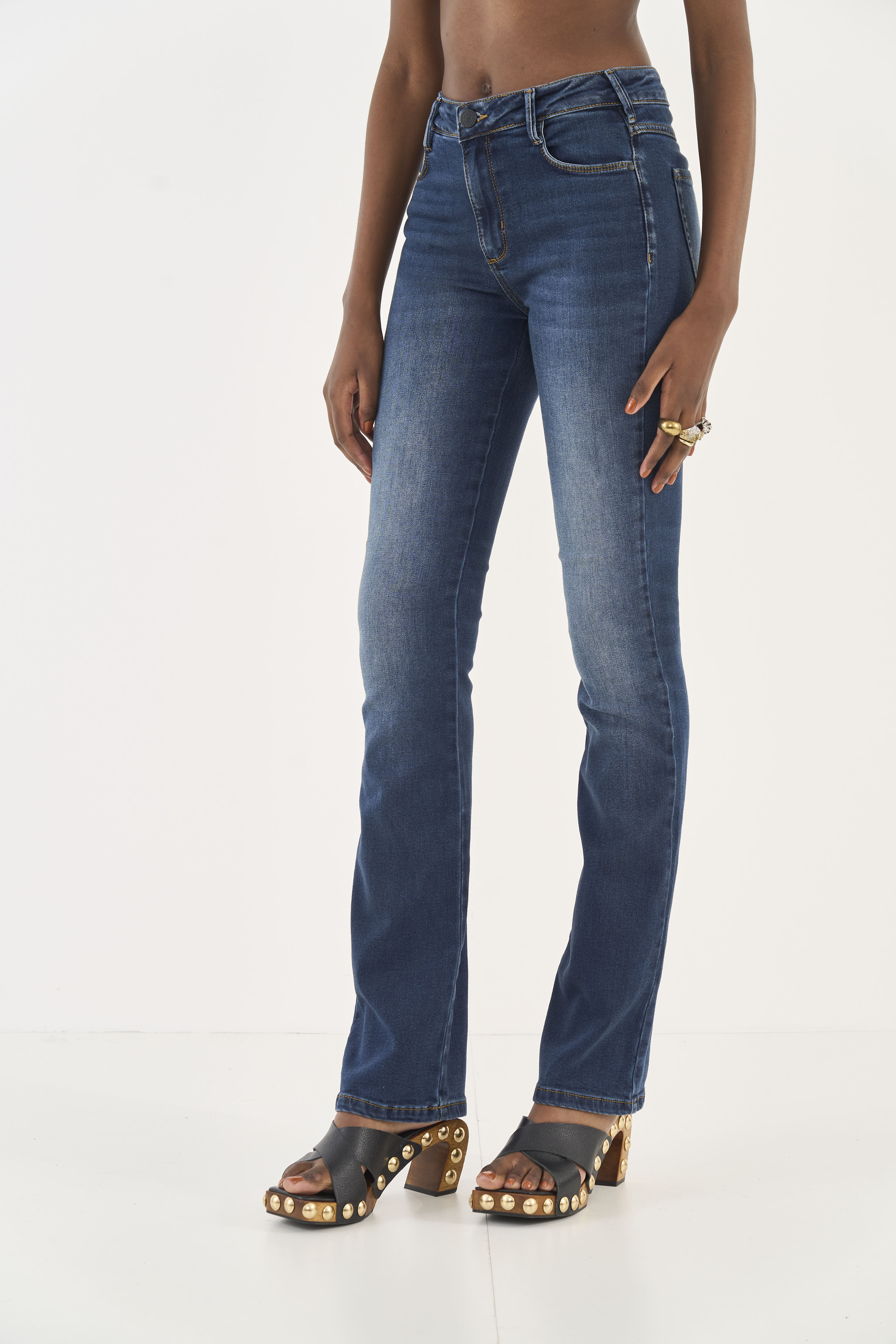 CALÇA JEANS BIA RETA 44 INDIGO