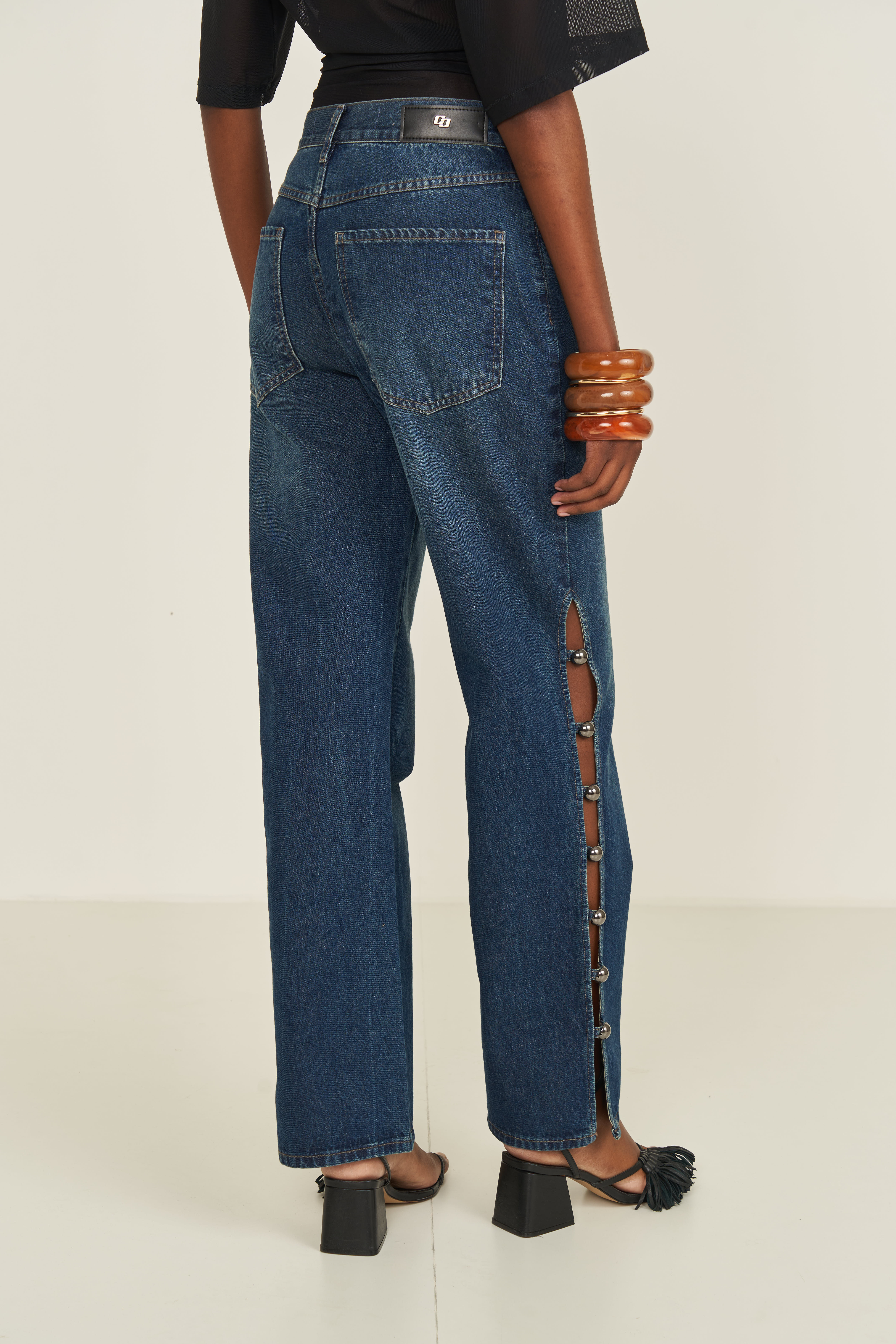 CALÇA JEANS LEONI LOW 44 INDIGO