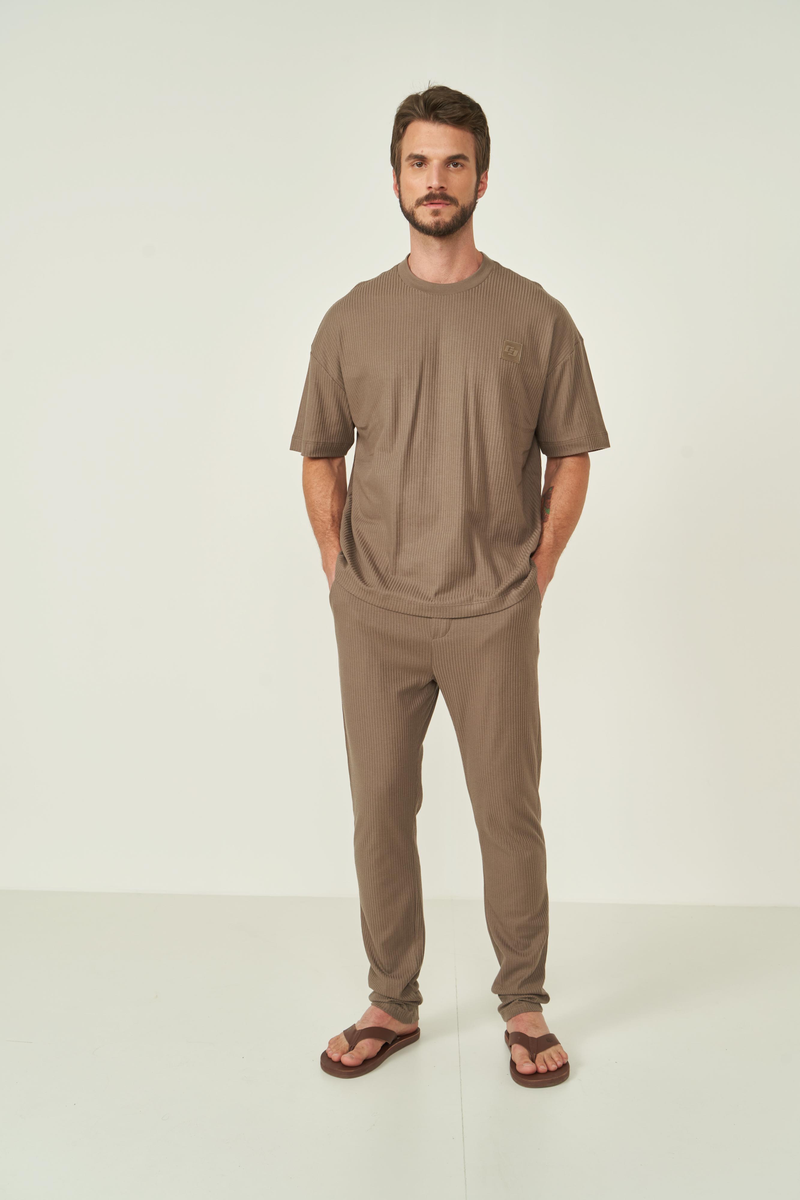 CALÇA COLCCI M BEGE CINZAS