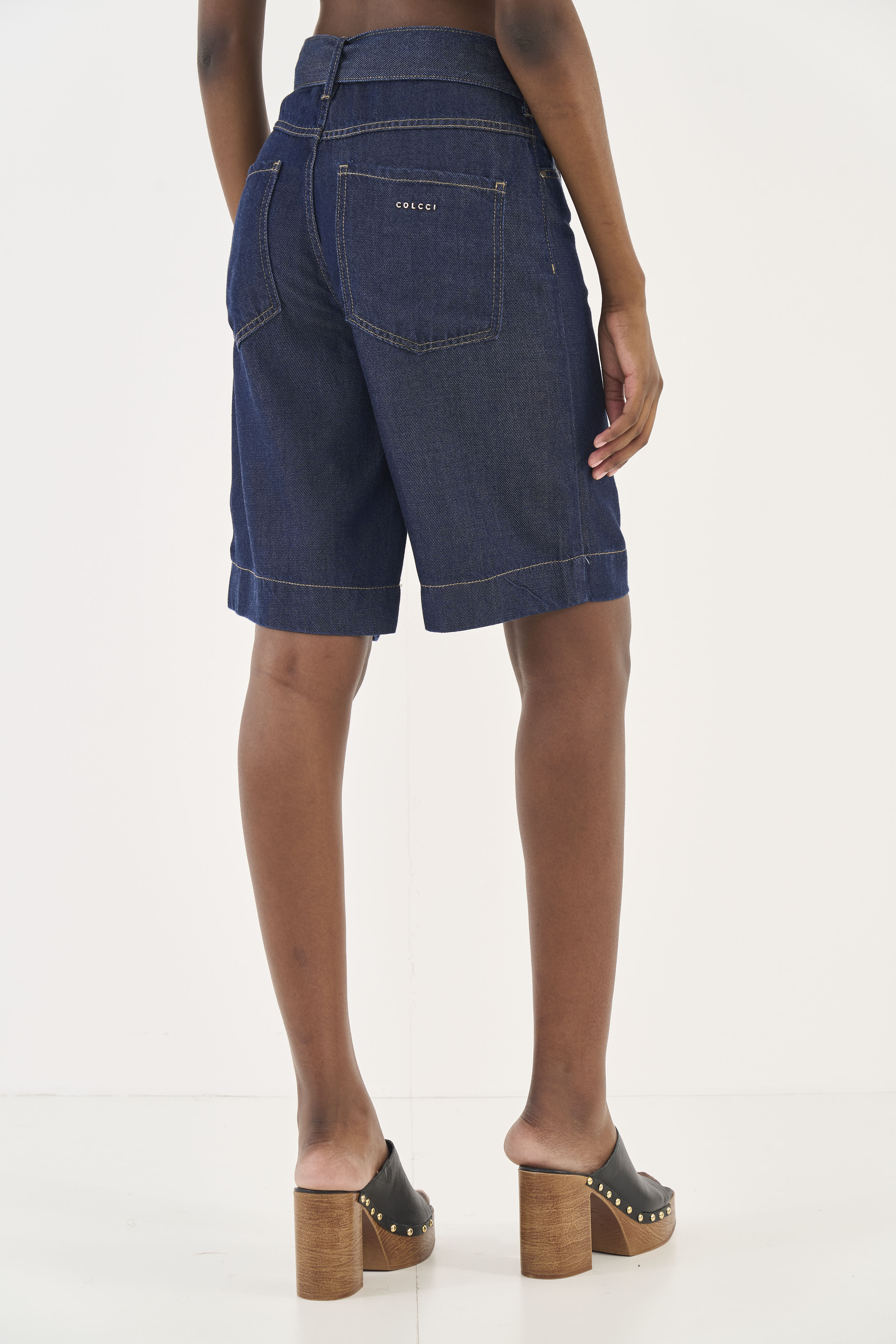 BERMUDA JEANS JOANA COM CINTO 34 INDIGO