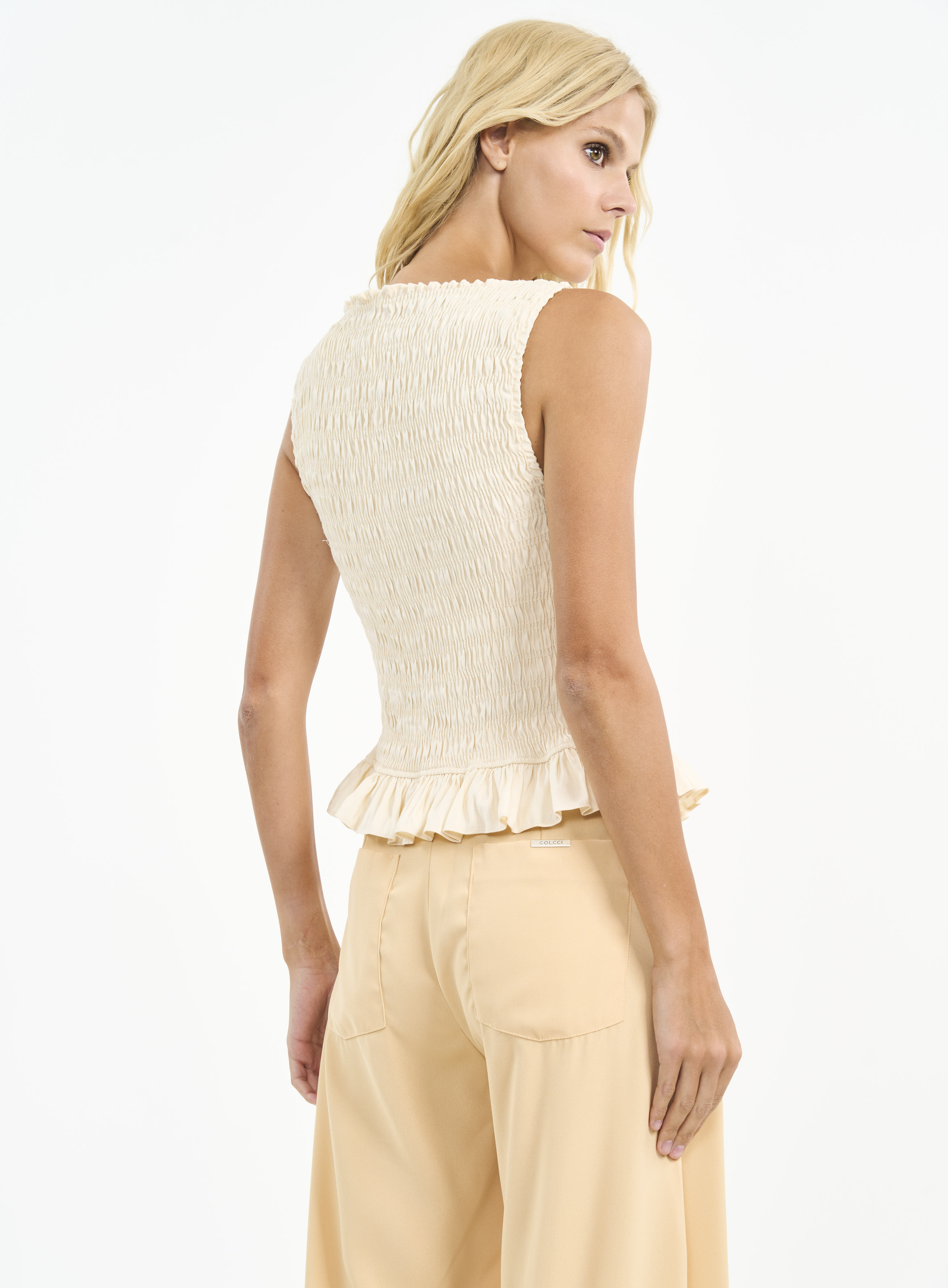BLUSA LINHO M BEGE AFFOGATO