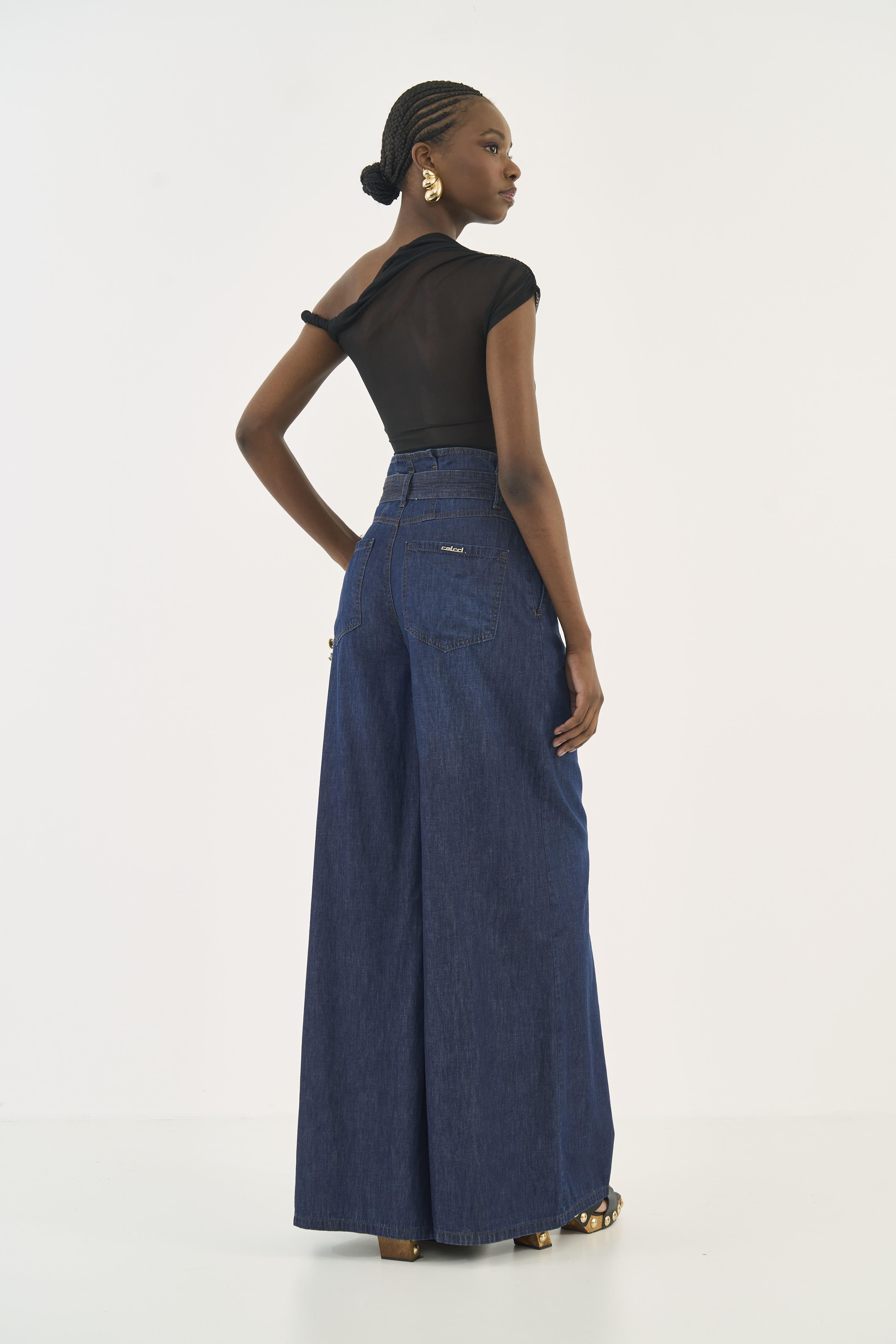 CALÇA JEANS SILVIA COM CINTO 38 INDIGO
